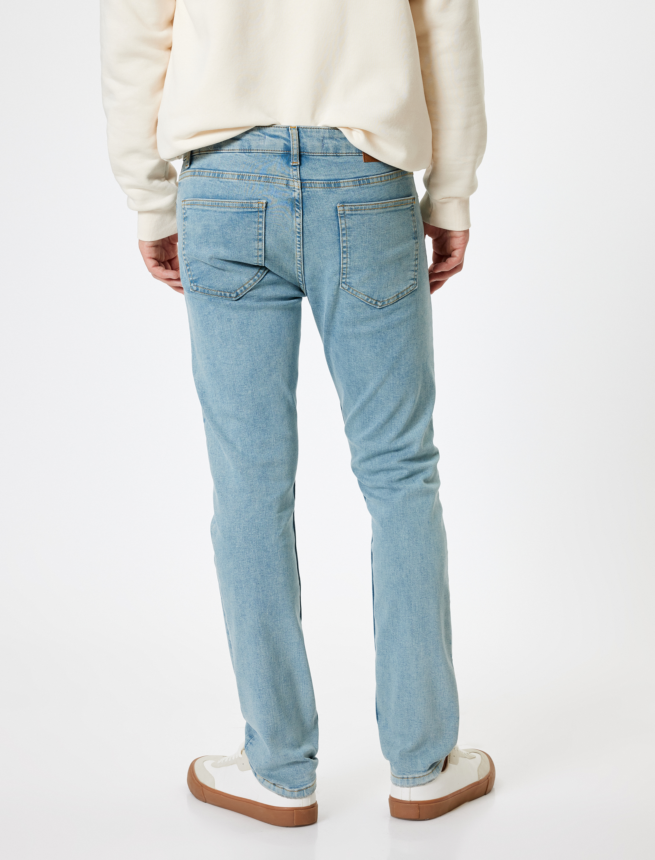   Standart Bel Düğmeli Slim Fit Kot Pantolon - Brad Jean