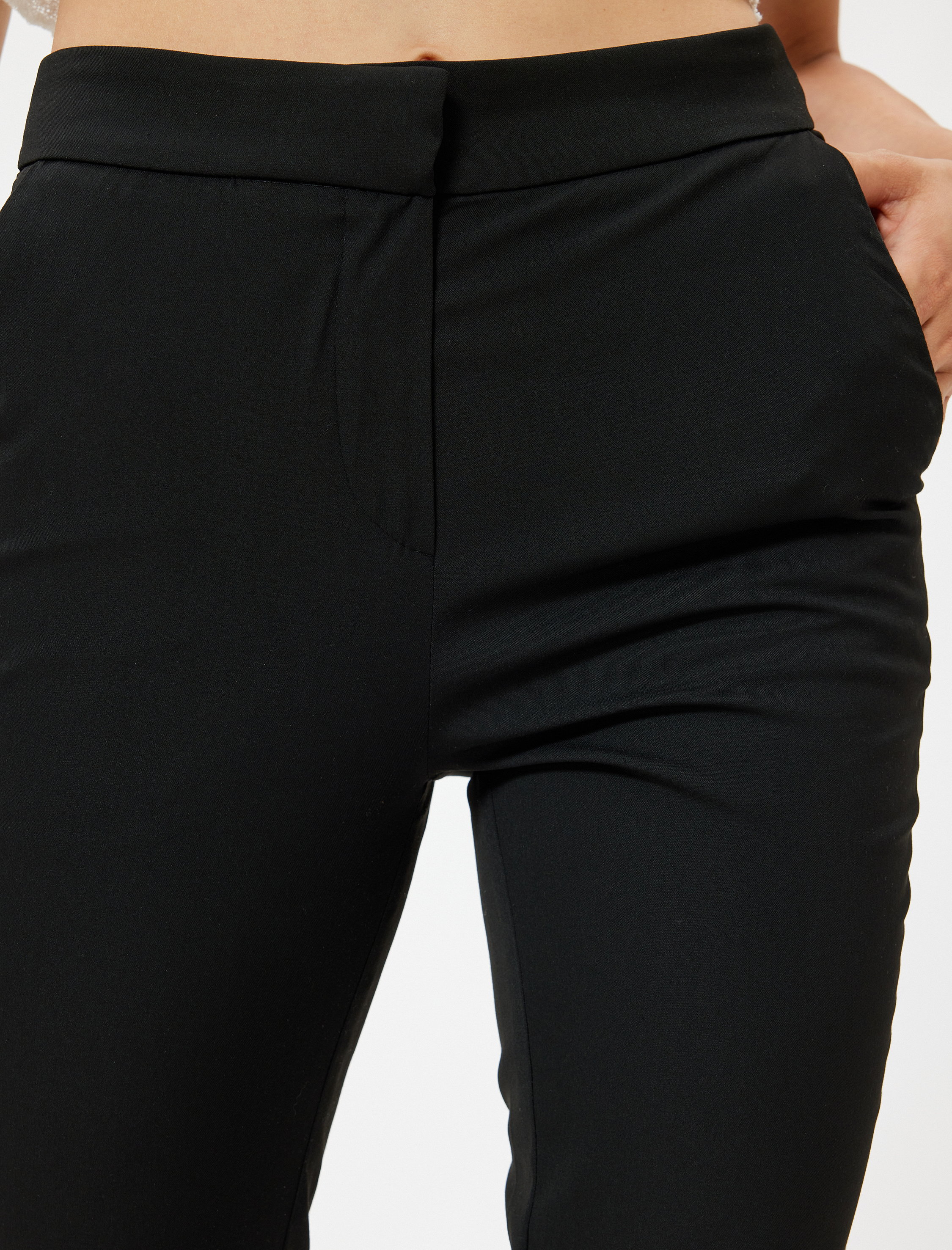   Yüksek Bel Cigarette Pantolon Cepli Slim Fit