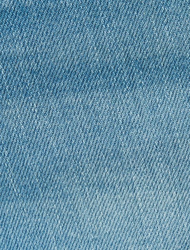 Slim Fit Kot Şort Bermuda Katlamalı Paça Cep Detaylı Pamuklu_5