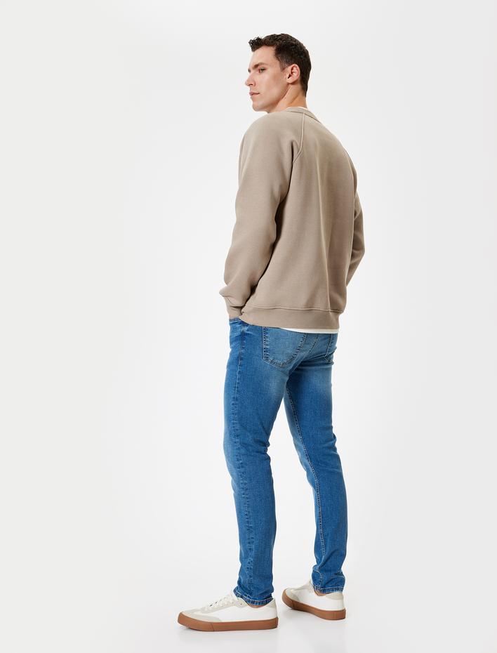  Düğmeli Standart Bel Slim Fit Kot Pantolon - Brad Jean