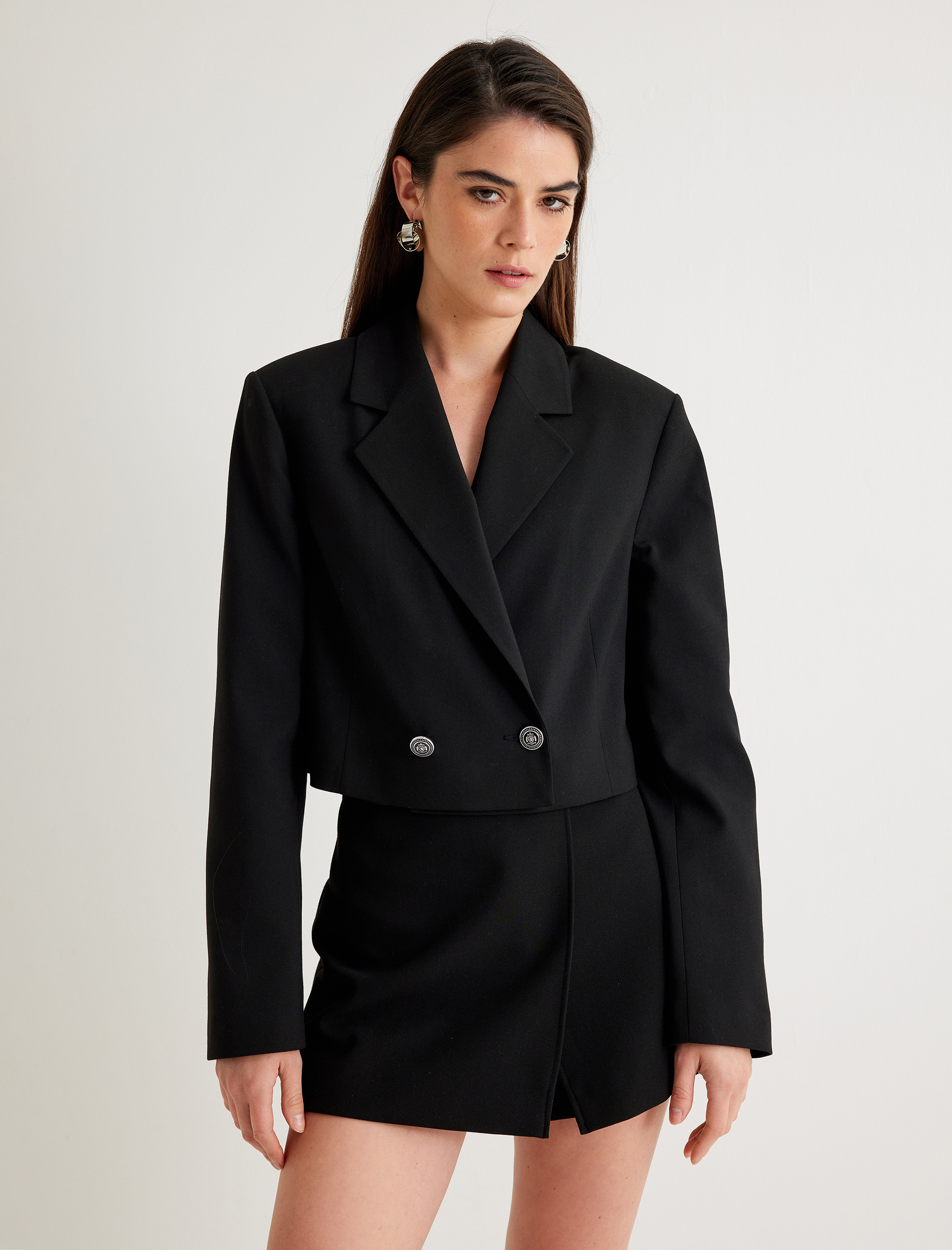 Kruvaze Crop Blazer Ceket