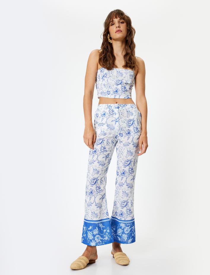  Koton X Melis Ağazat - Çiçekli Pantolon Cepli