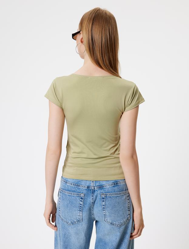 Basic Tişört Bisiklet Yaka Kısa Kap Kol Slim Fit_3