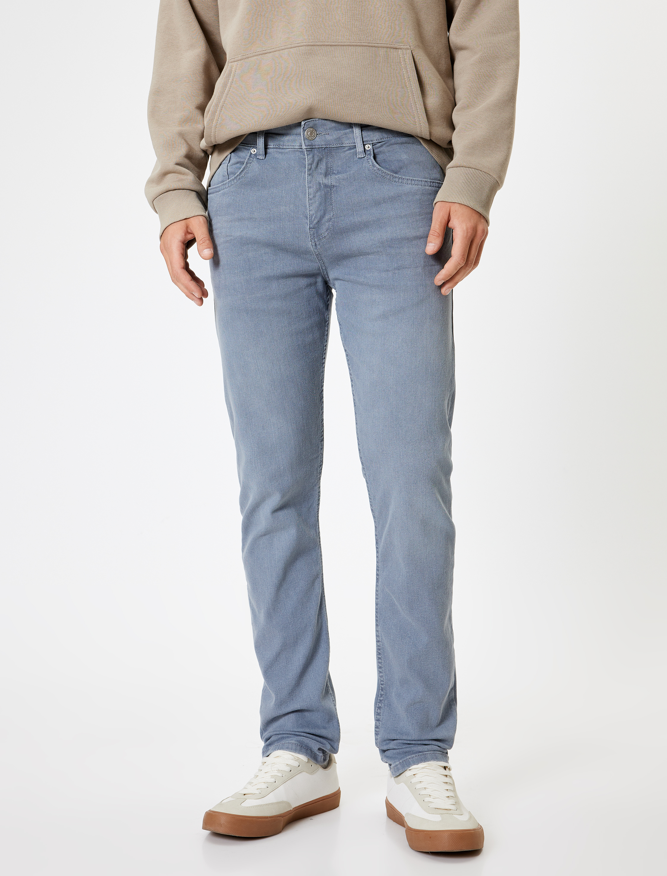   Standart Bel Düğmeli Slim Fit Kot Pantolon - Brad Jean