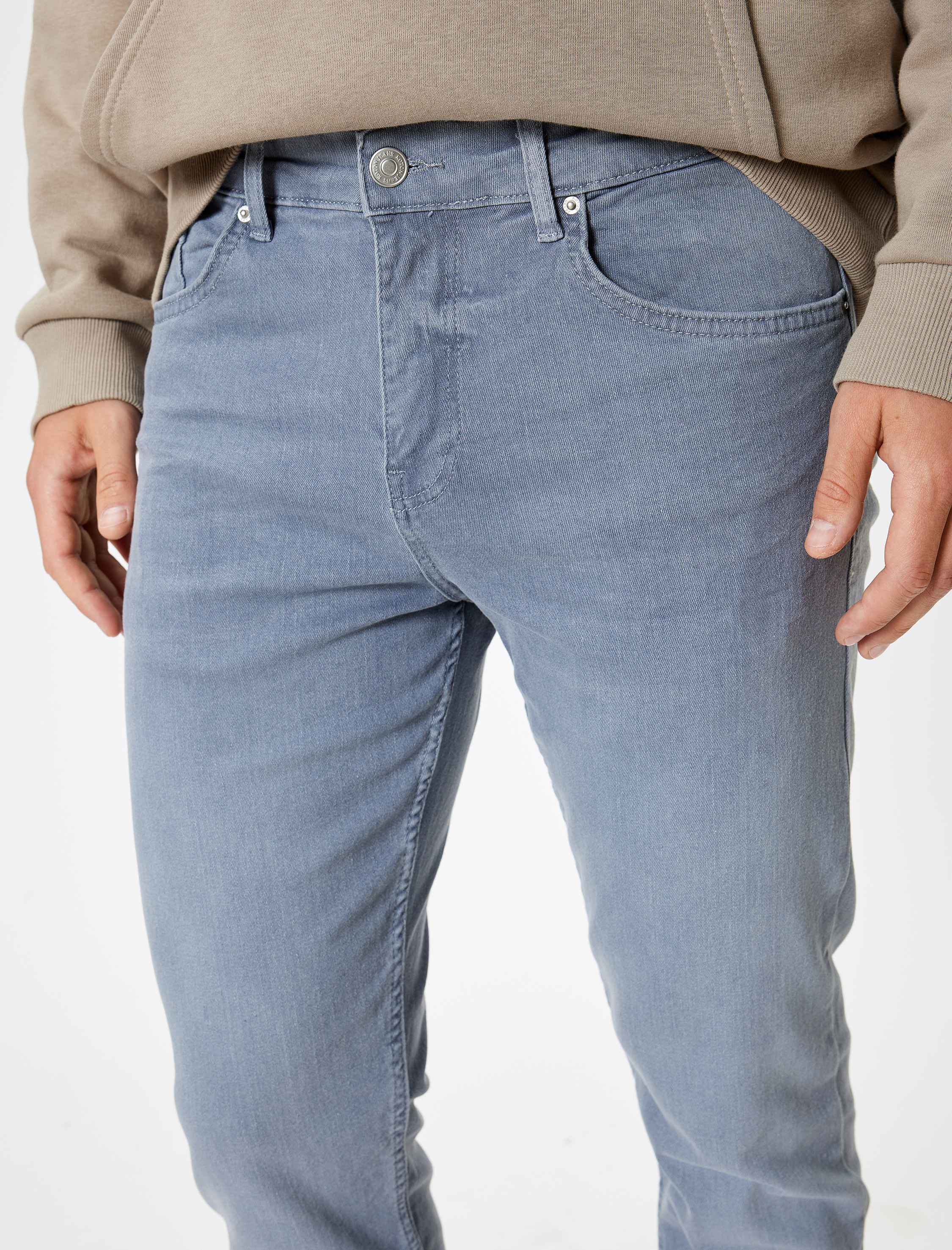   Standart Bel Düğmeli Slim Fit Kot Pantolon - Brad Jean