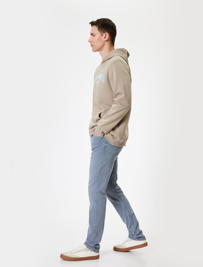  Standart Bel Düğmeli Slim Fit Kot Pantolon - Brad Jean