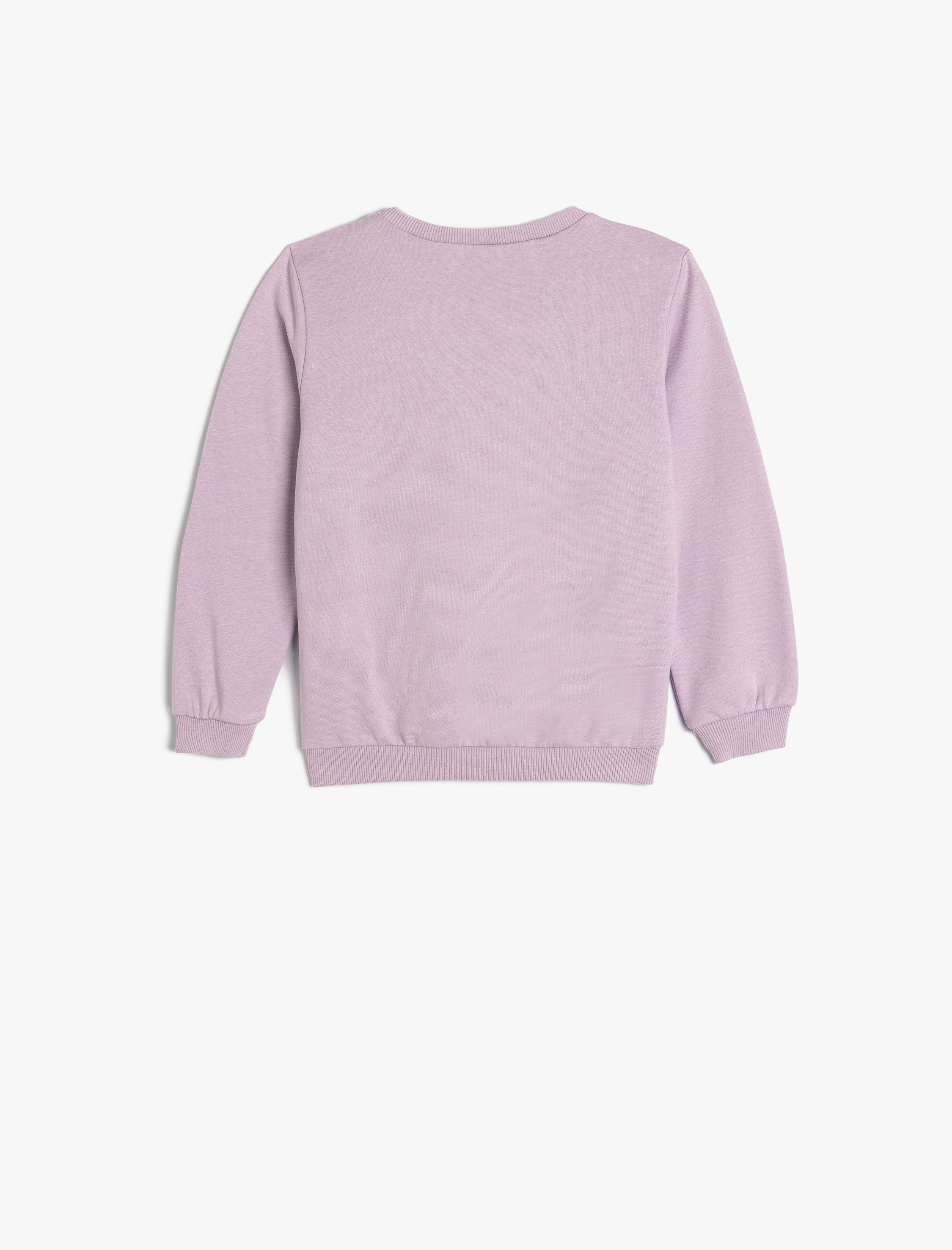  Kız Bebek Çiçekli Sweatshirt Uzun Kollu Bisiklet Yaka Pamuklu Şardonlu