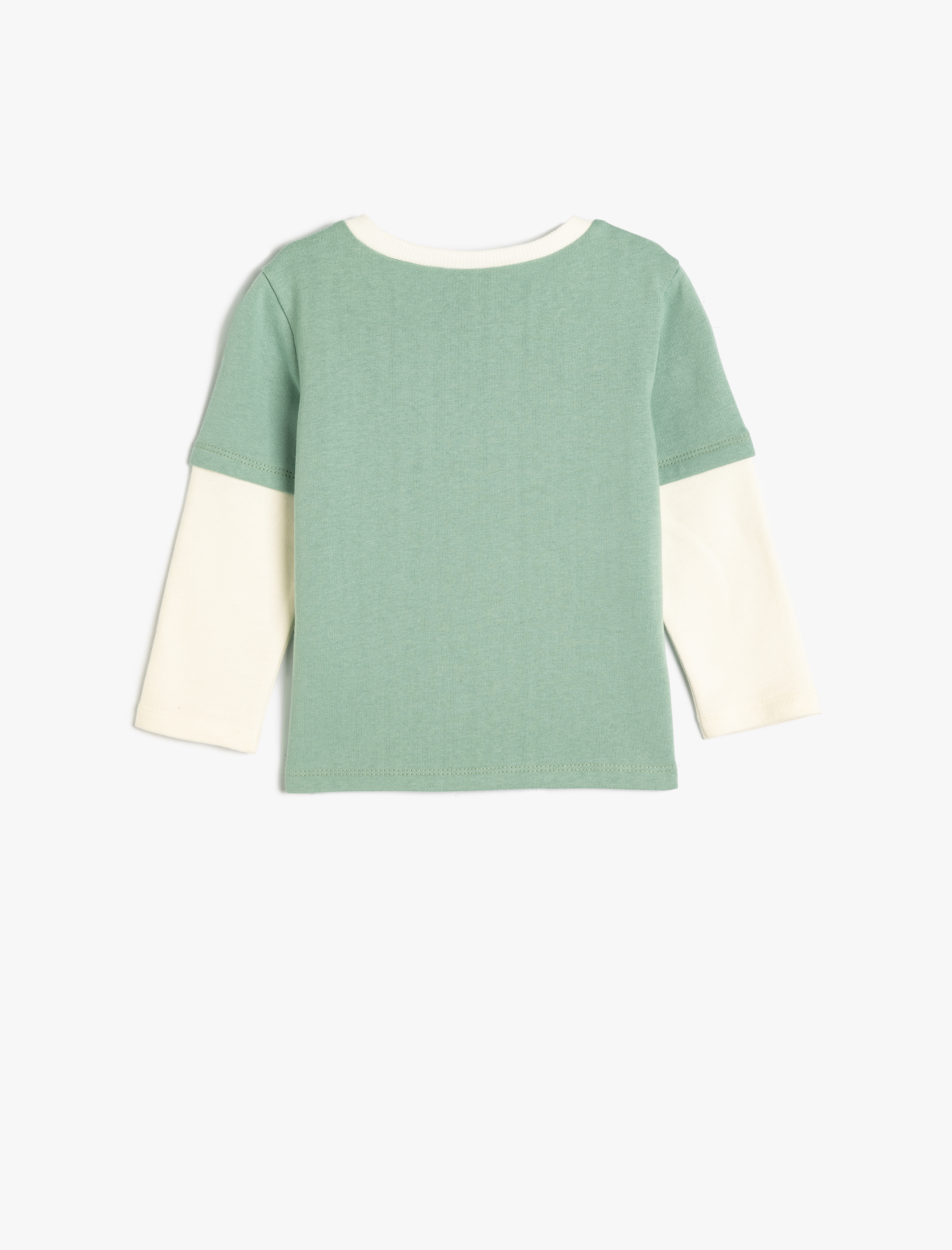  Erkek Bebek Sweatshirt Slogan Baskılı Uzun Kollu Bisiklet Yaka Pamuklu Şardonlu