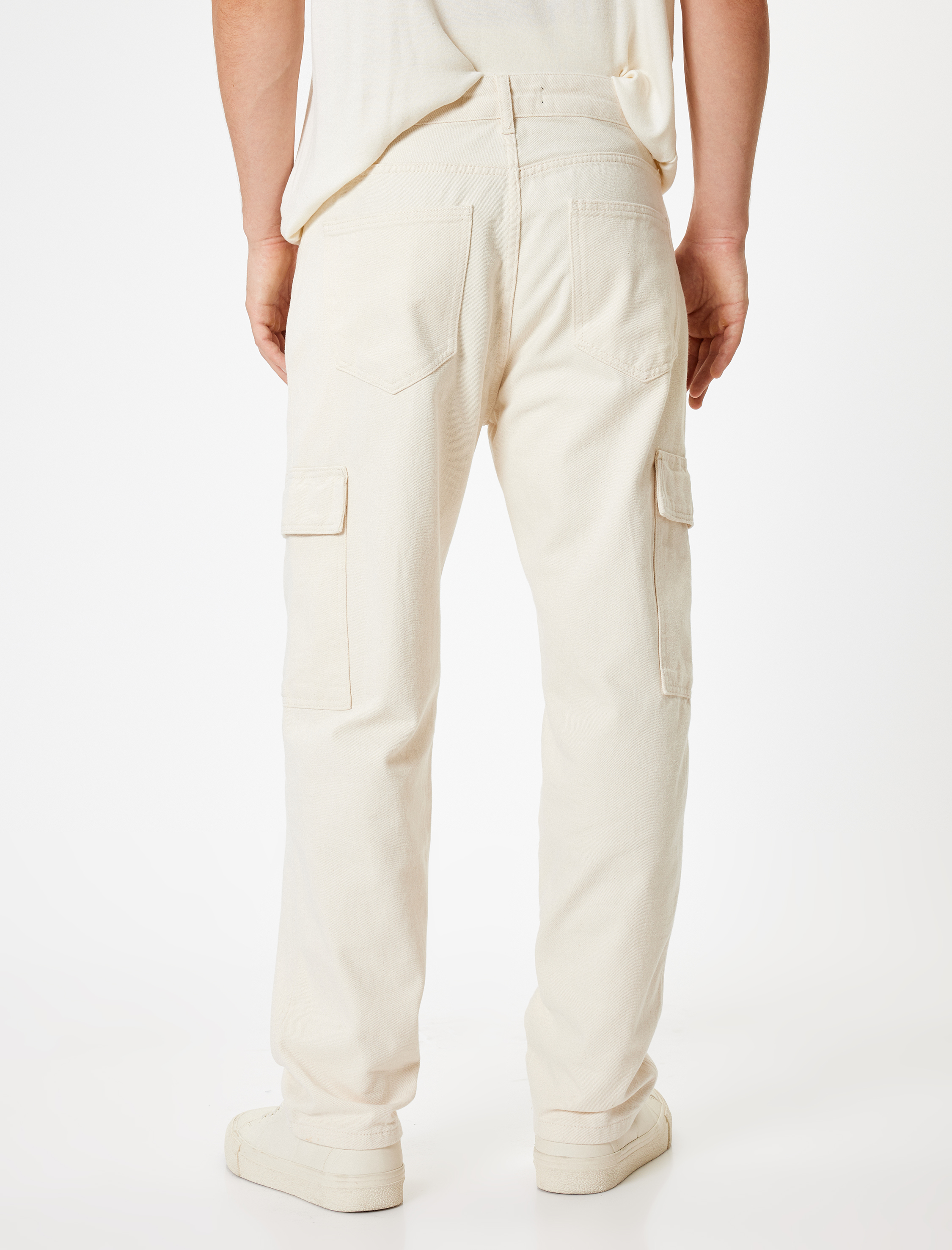 Cep Detaylı Pamuklu Oversize Kargo Kot Pantolon