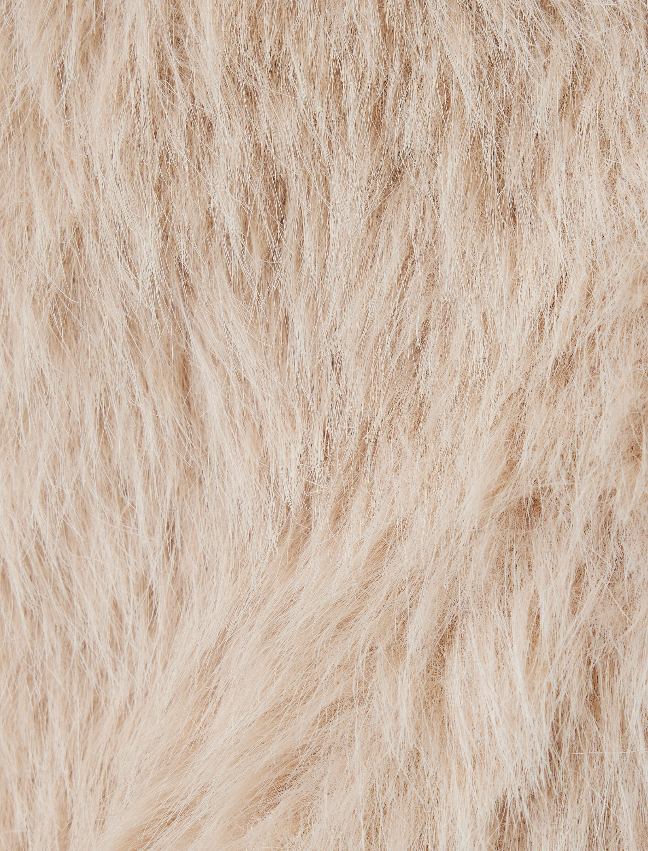   Suni Kürk Mont Oversize Klasik Yaka Düğmeli Cep Detaylı