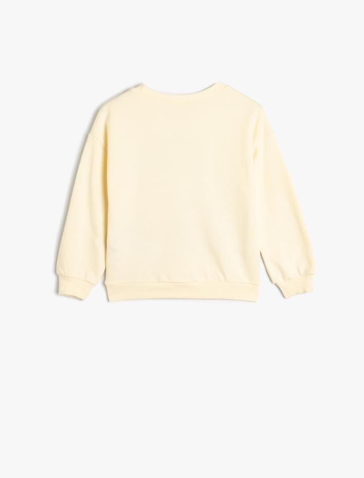 Erkek Bebek Sweatshirt Baskı Detaylı Uzun Kollu Bisiklet Yaka Pamuklu Şardonlu