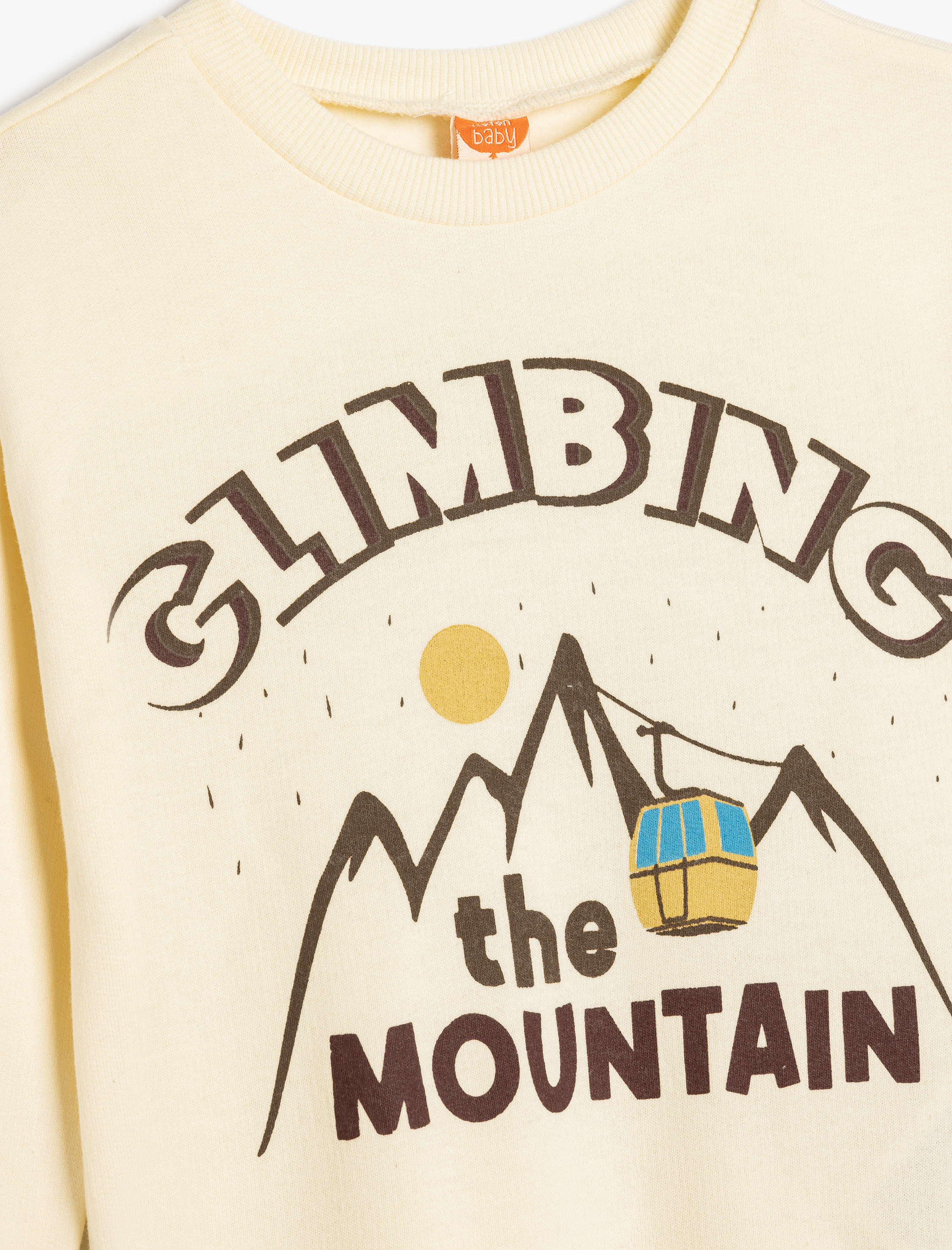  Erkek Bebek Sweatshirt Baskı Detaylı Uzun Kollu Bisiklet Yaka Pamuklu Şardonlu