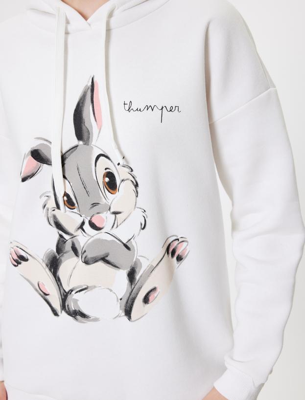 Bambi Oversize Kapüşonlu Sweatshirt Baskılı Şardonlu Lisanslı_4