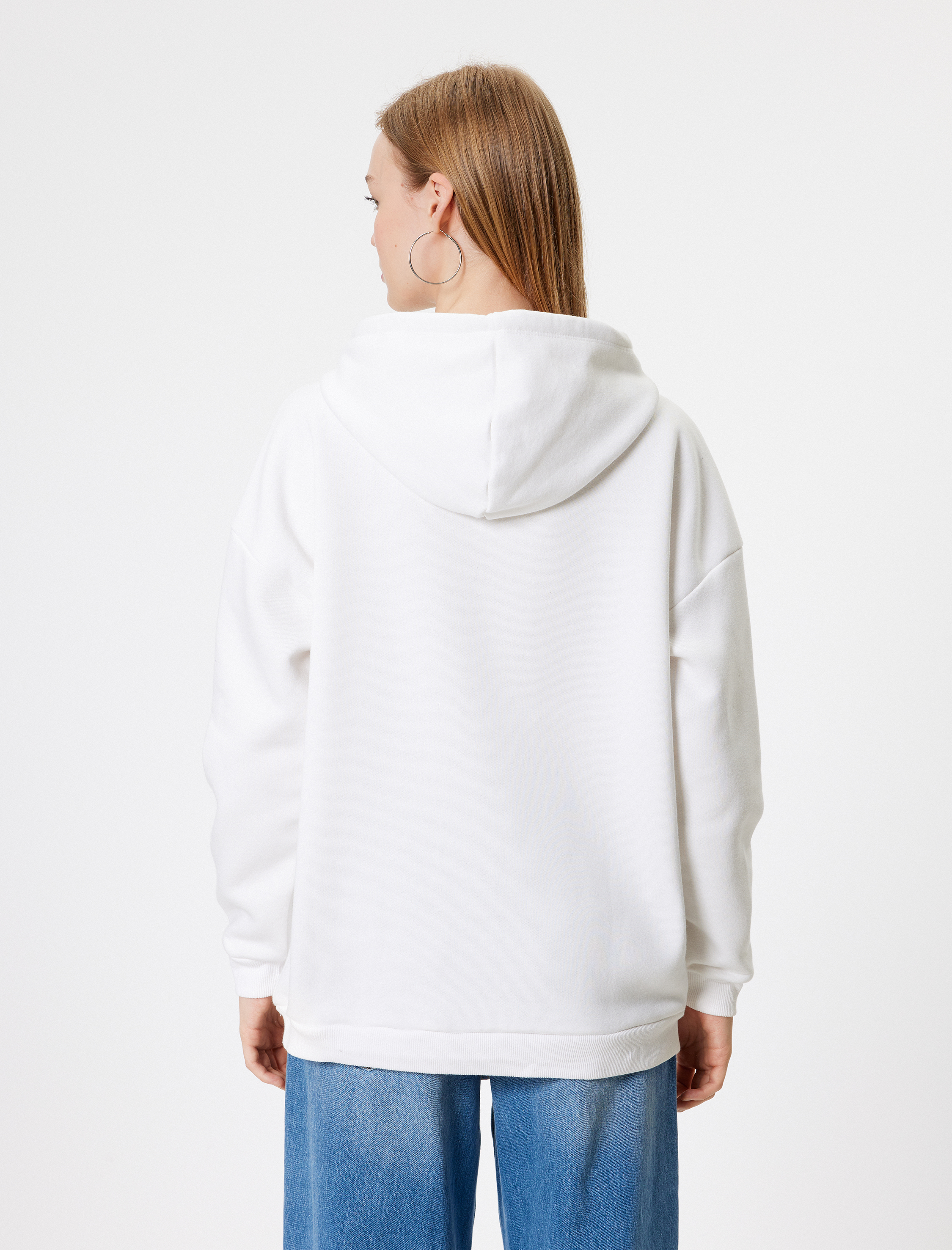   Bambi Baskılı Şardonlu Lisanslı Kapüşonlu Oversize Sweatshirt