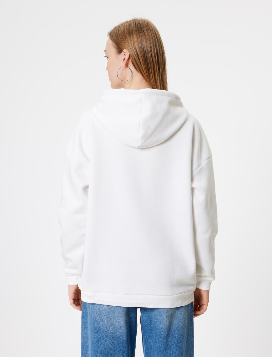   Bambi Baskılı Şardonlu Lisanslı Kapüşonlu Oversize Sweatshirt