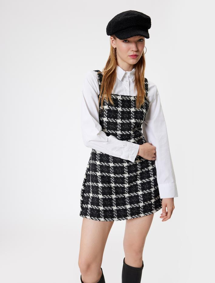  Tüvit Salopet Şortlu Kare Yaka Kolsuz Tulum