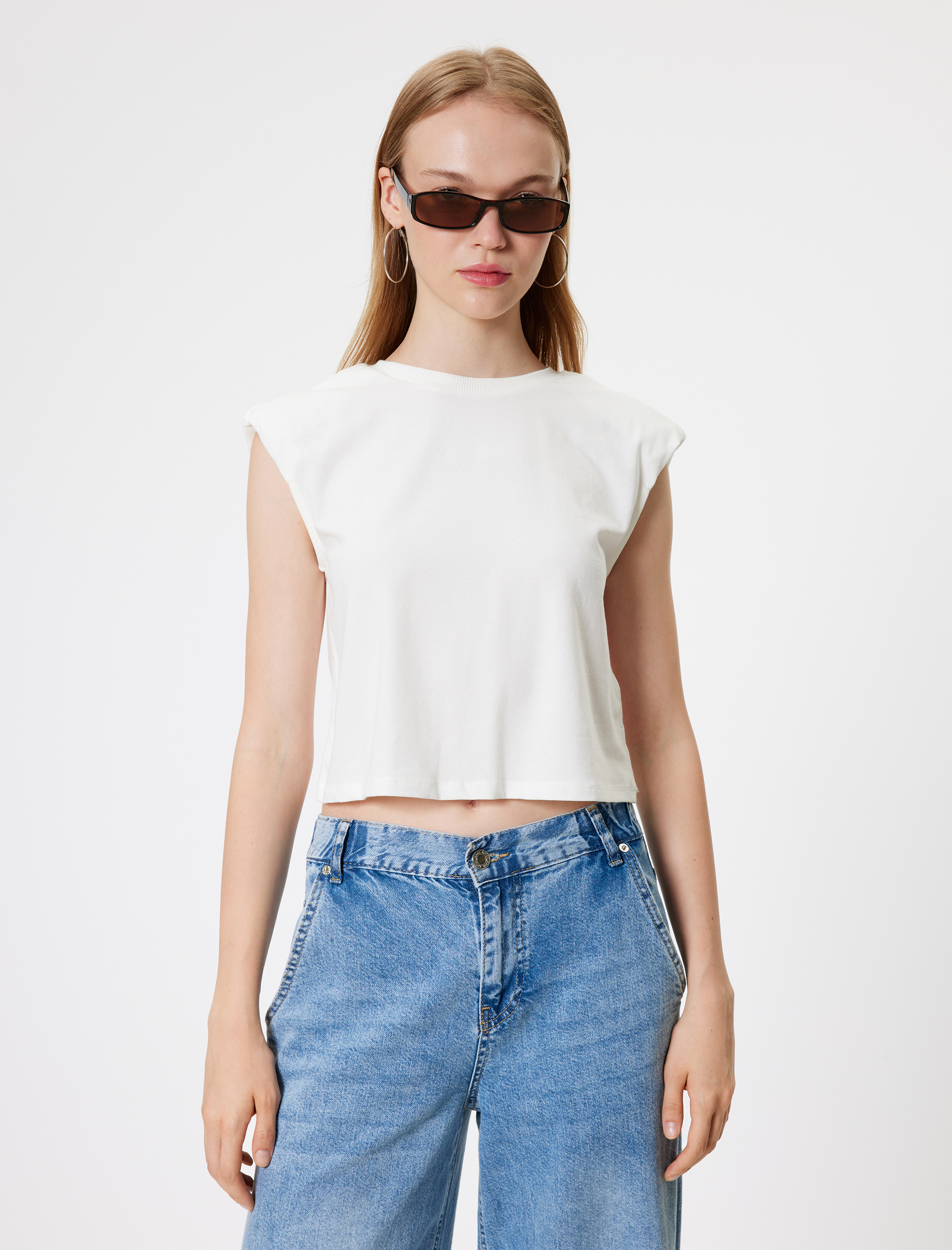   Vatkalı Tişört Bisiklet Yaka Kap Kol Pamuklu