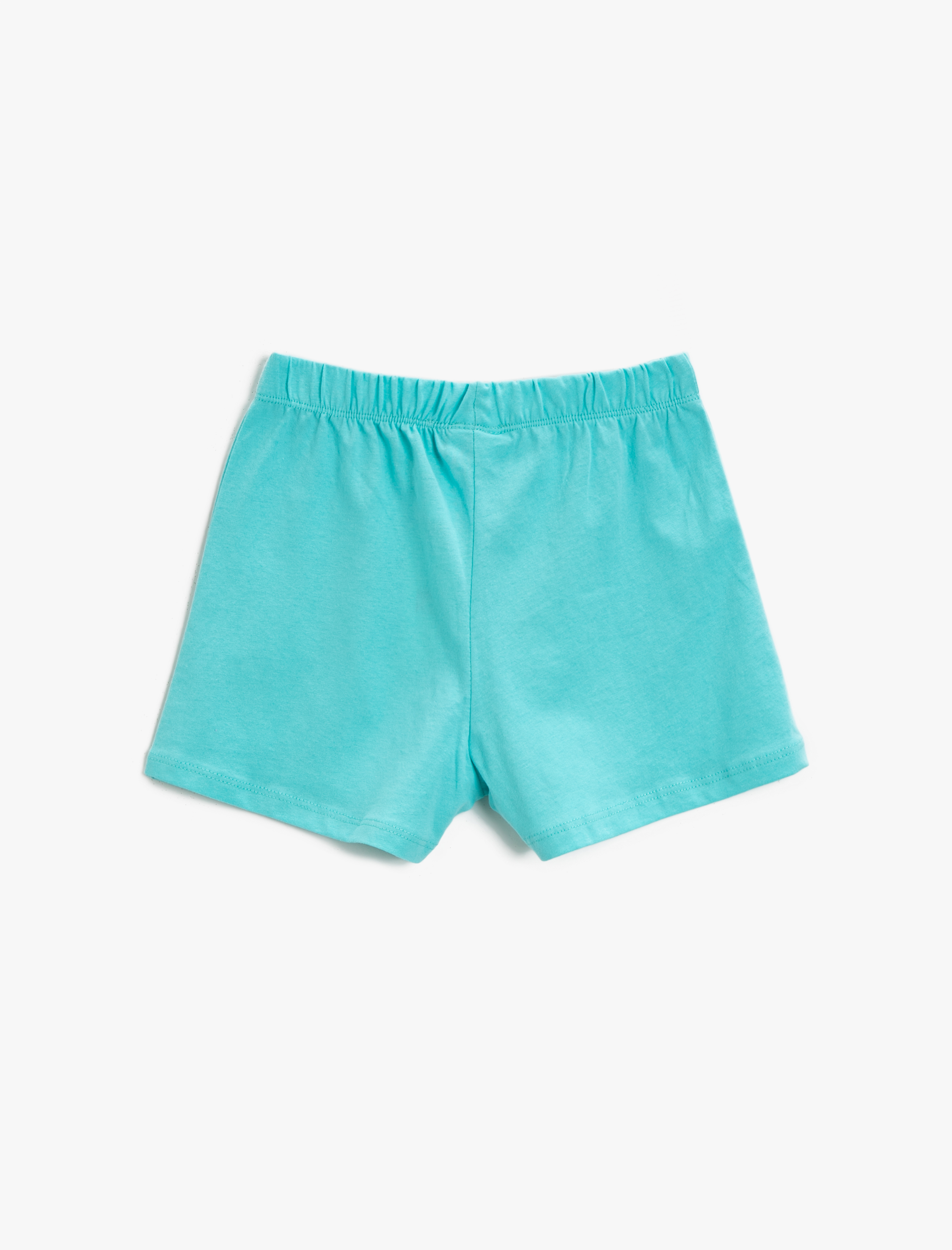  Kız Çocuk Belden Bağlamalı Şort Baskılı Pamuklu