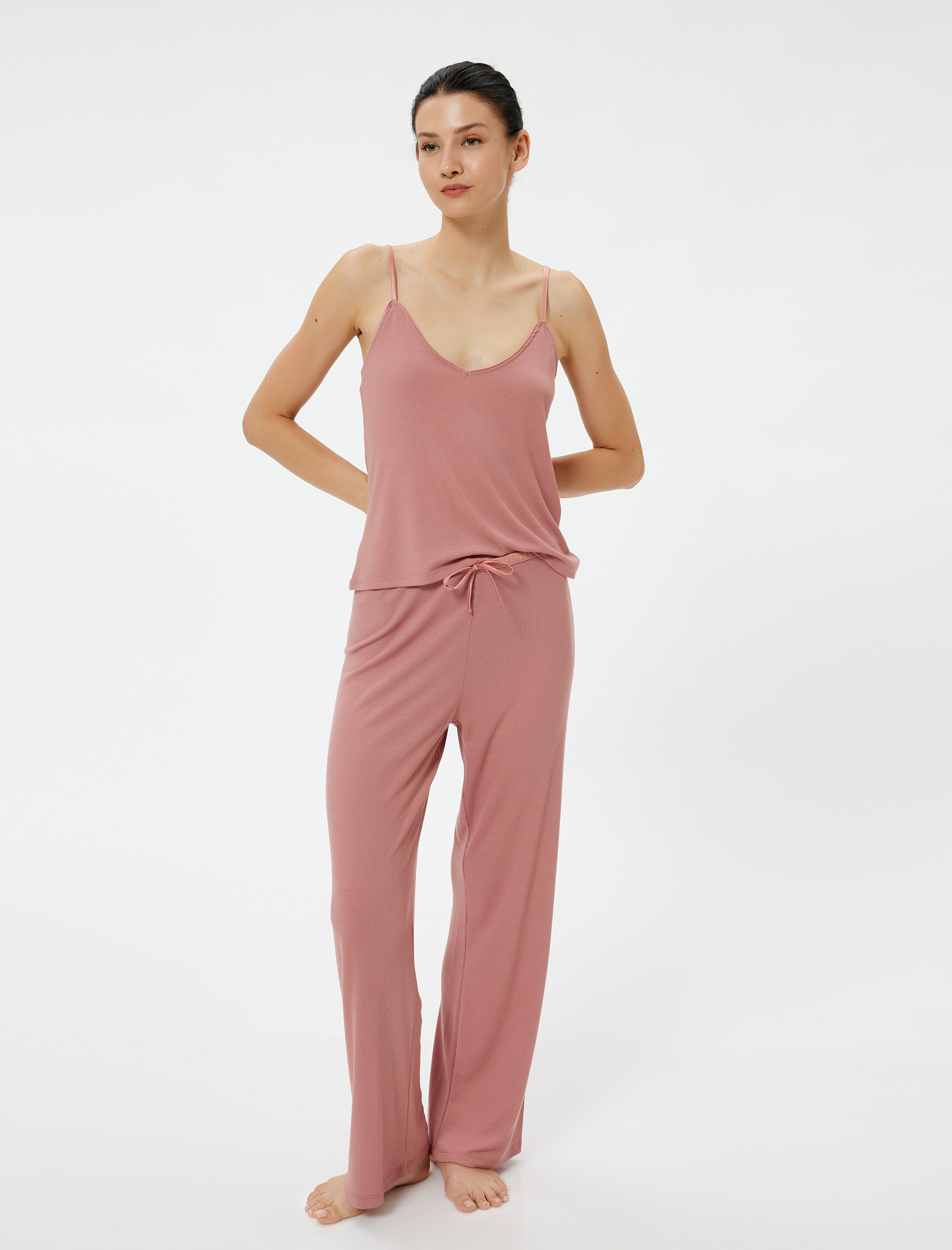 Pijama Altı Beli Bağlamalı Bol Paça