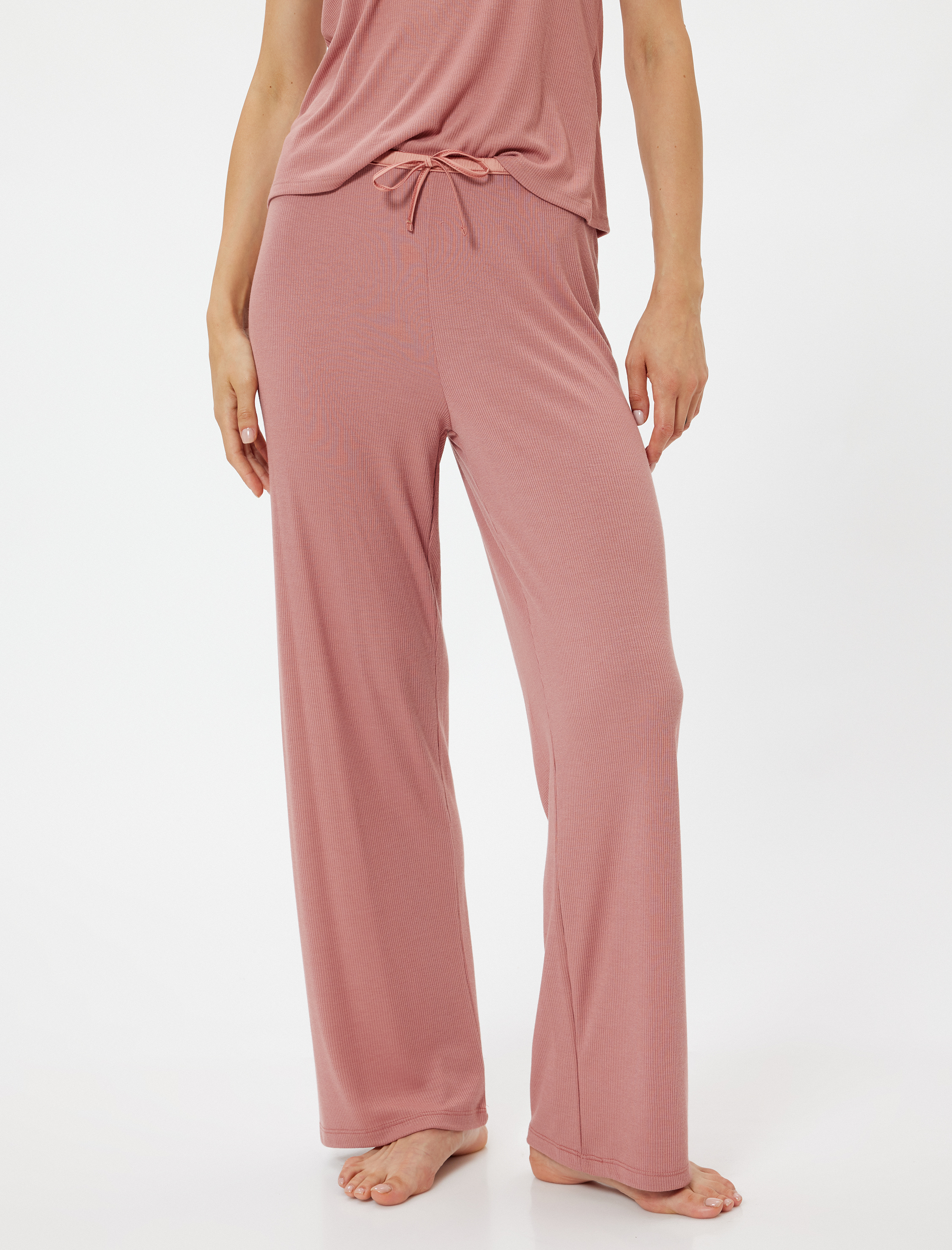Pijama Altı Beli Bağlamalı Bol Paça