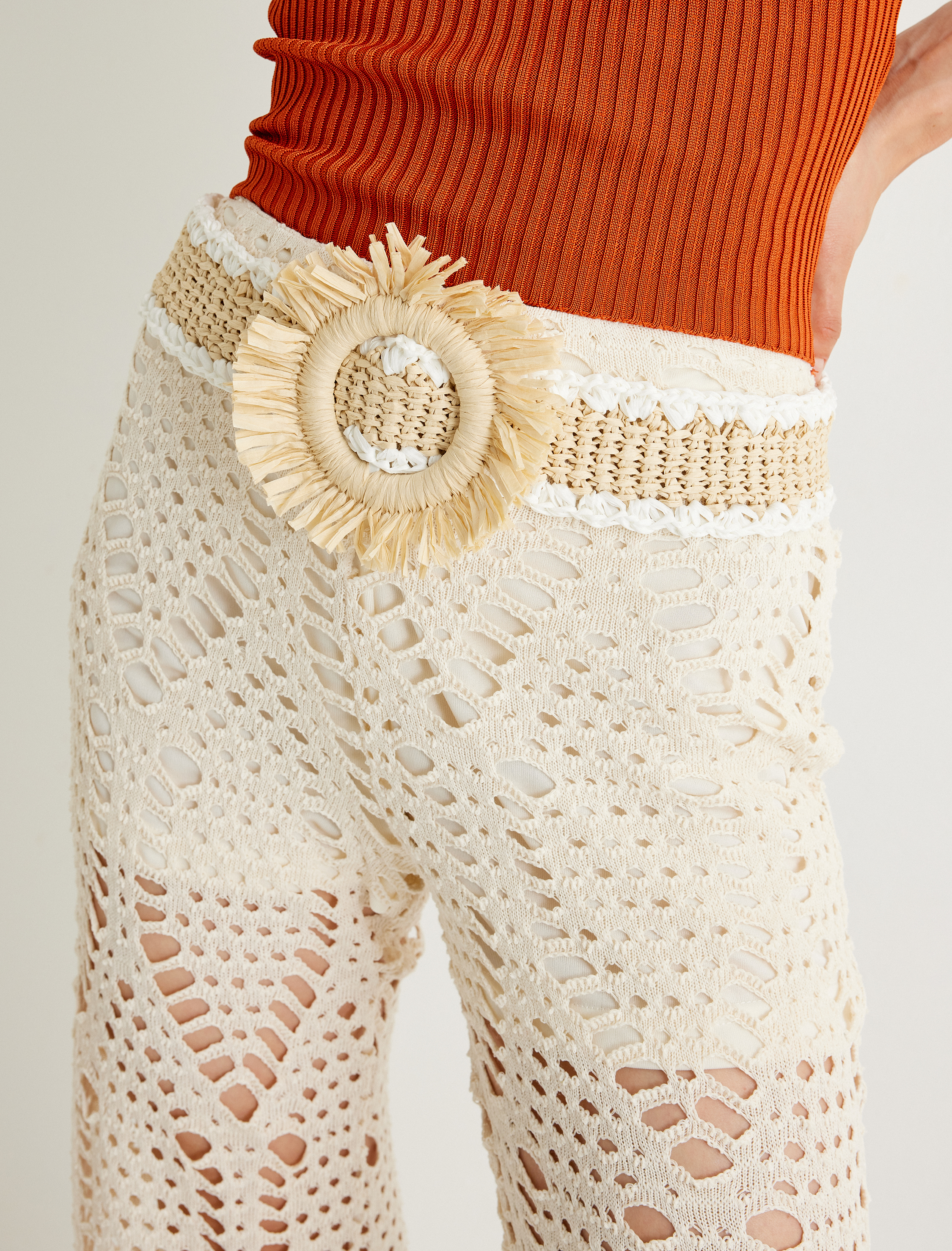  Kadın Koton X Melis Ağazat - Püsküllü Hasır Kemer