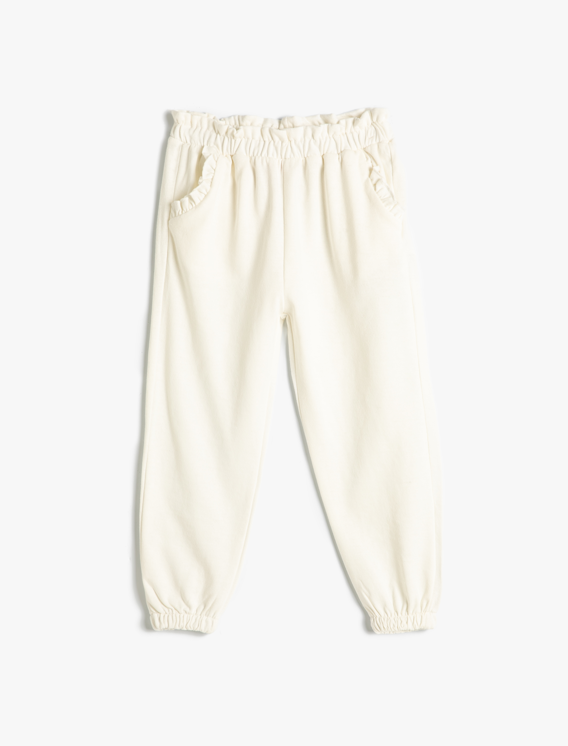  Kız Bebek Jogger Eşofman Altı Beli Lastikli Pamuklu Şardonlu