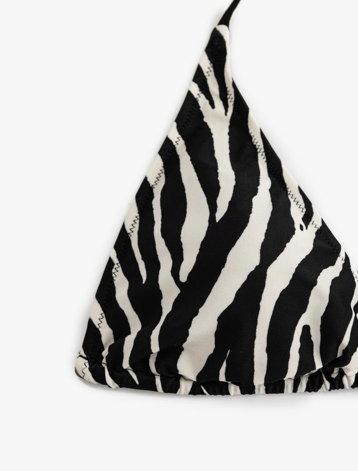  Zebra Desenli Üçgen İpli Bikini Üstü