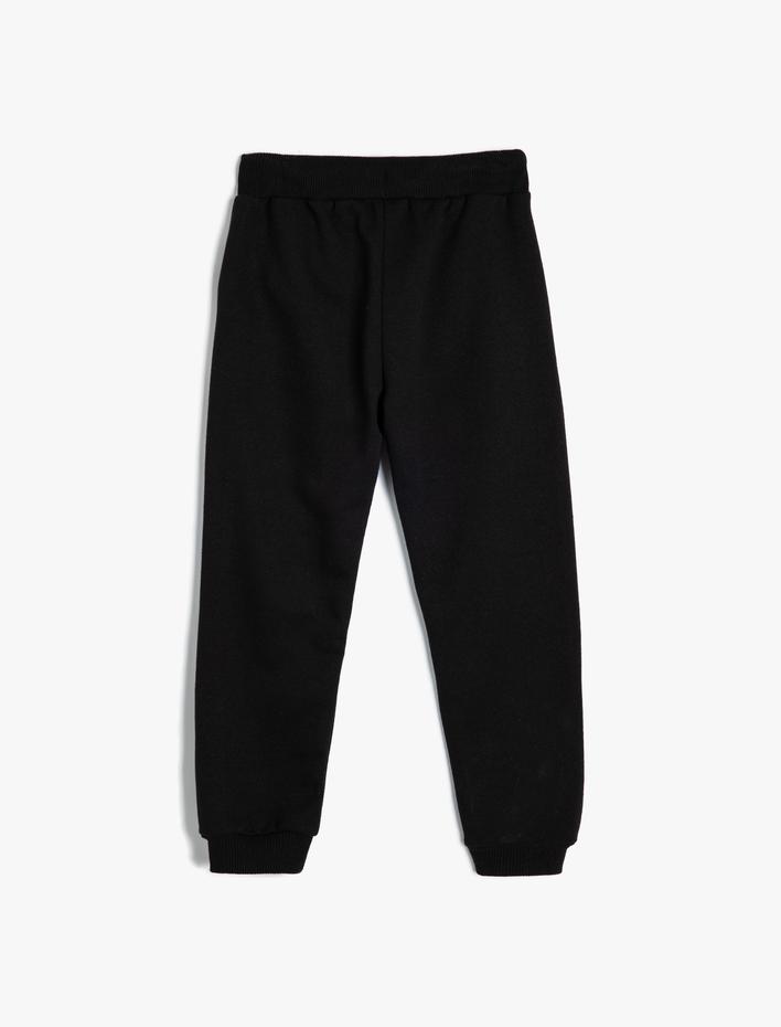 Erkek Çocuk Basic Jogger Eşofman Altı Baskı Detaylı Beli Bağlamalı Cepli