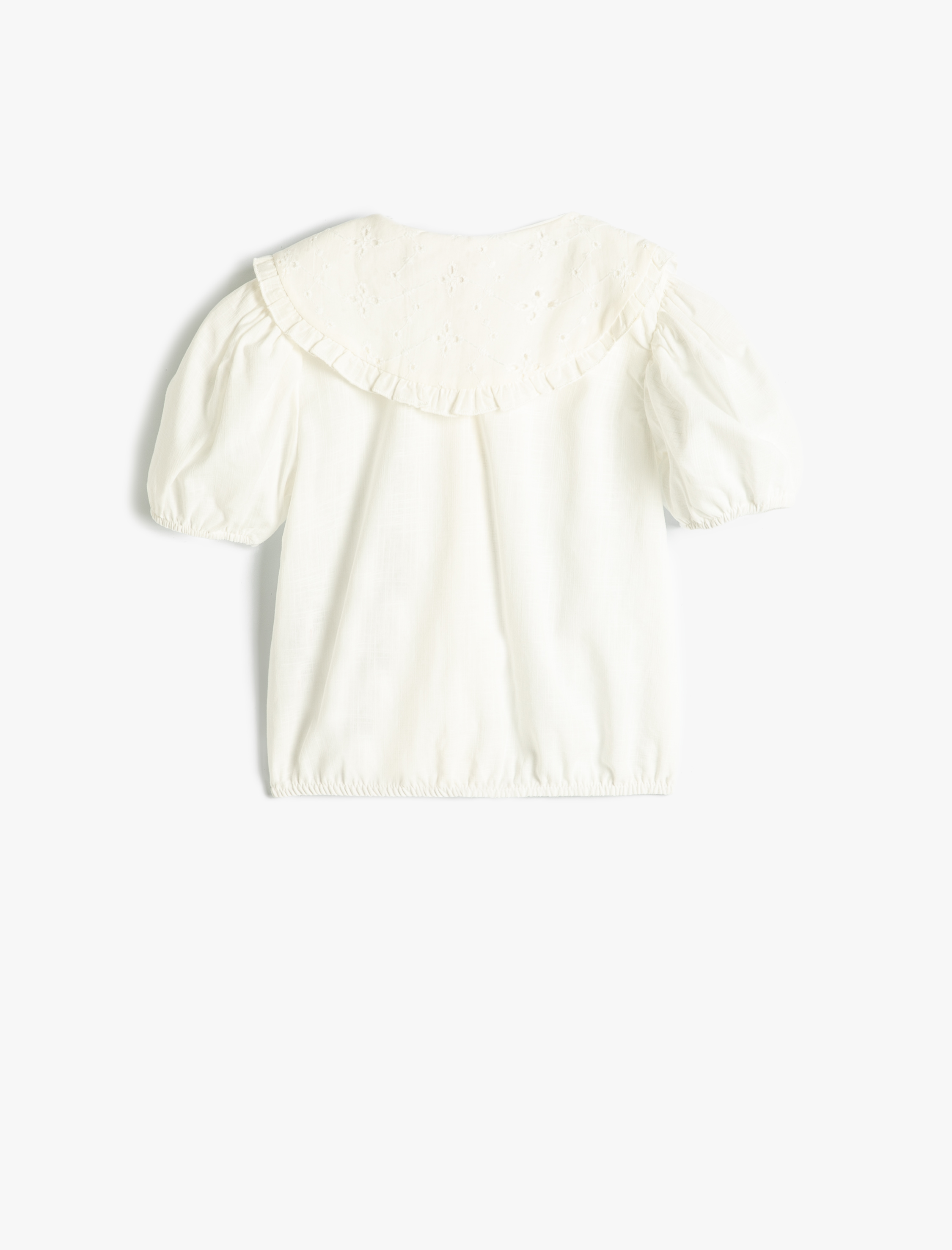  Kız Bebek Pamuklu Balon Kollu Geniş Bebe Yaka Gömlek