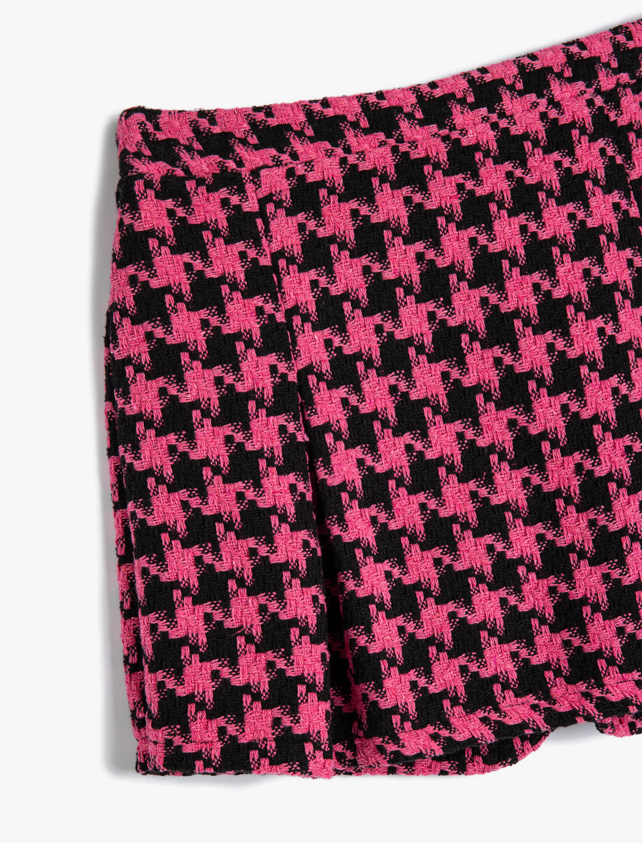  Kız Çocuk Kazayağı Desenli Pileli Şort Etek