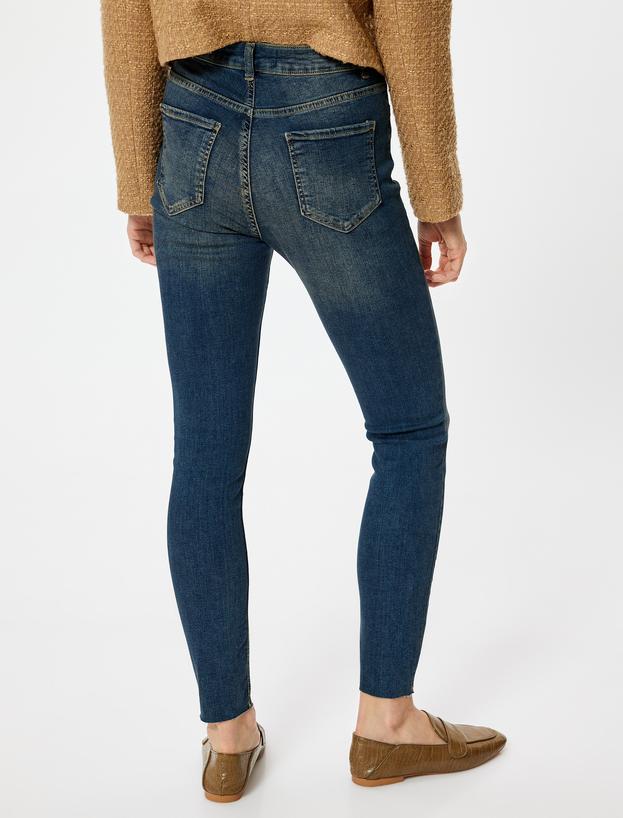 Dar Paça Yüksek Bel Yırtık Kot Pantolon - Carmen Skinny Jeans_3