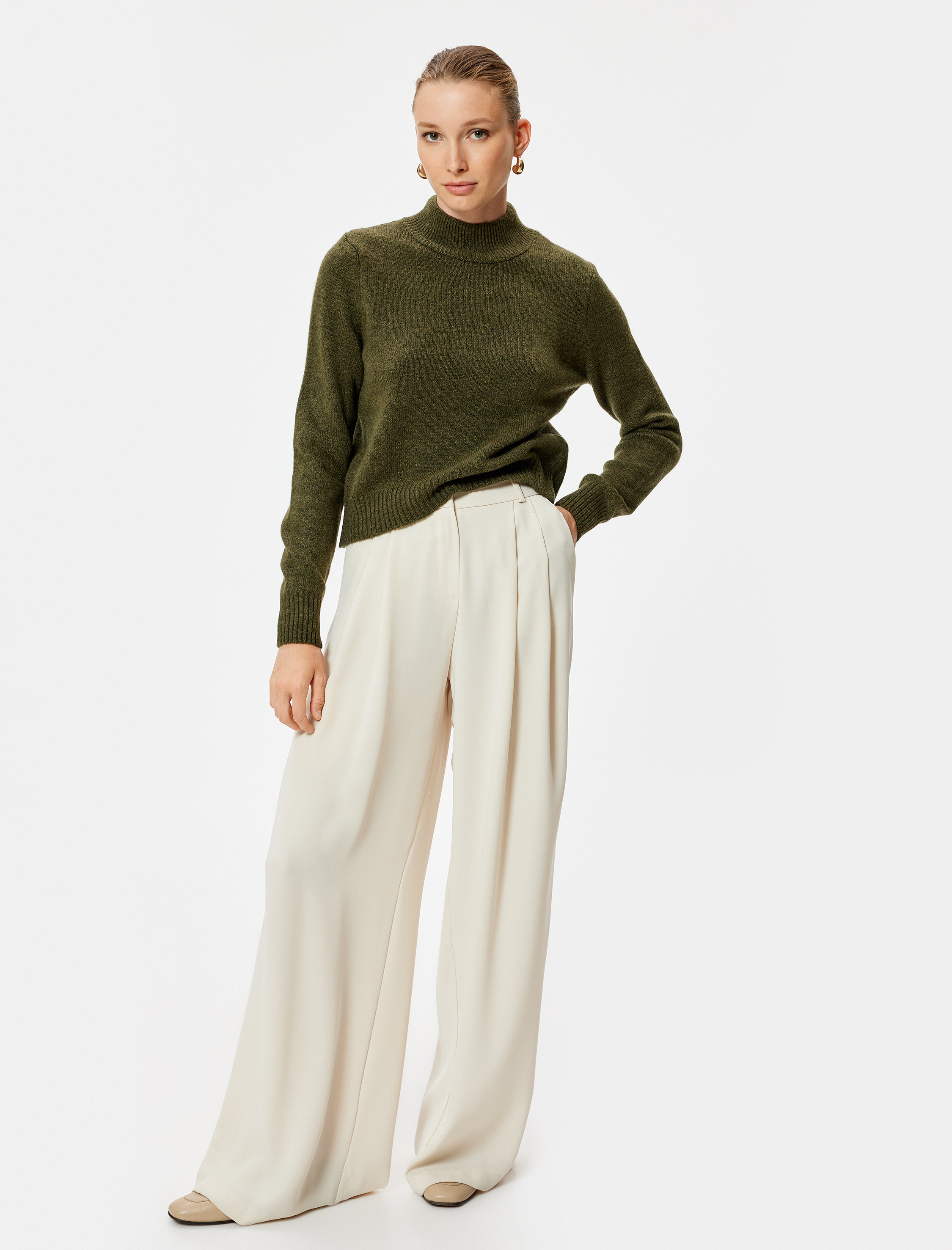   Balıkçı Yaka Triko Kazak Uzun Kollu Yumuşak Dokulu