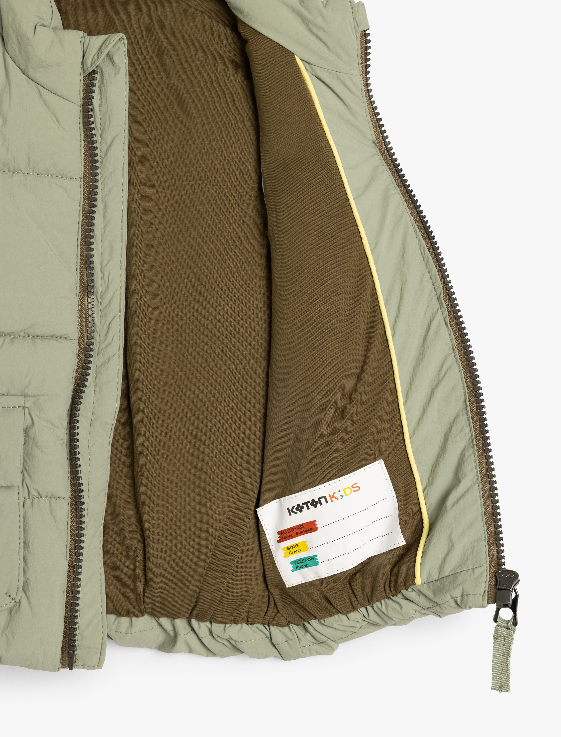  Erkek Bebek Fermuar Kapamalı Kapşonlu Cep Detaylı Şişme Yelek