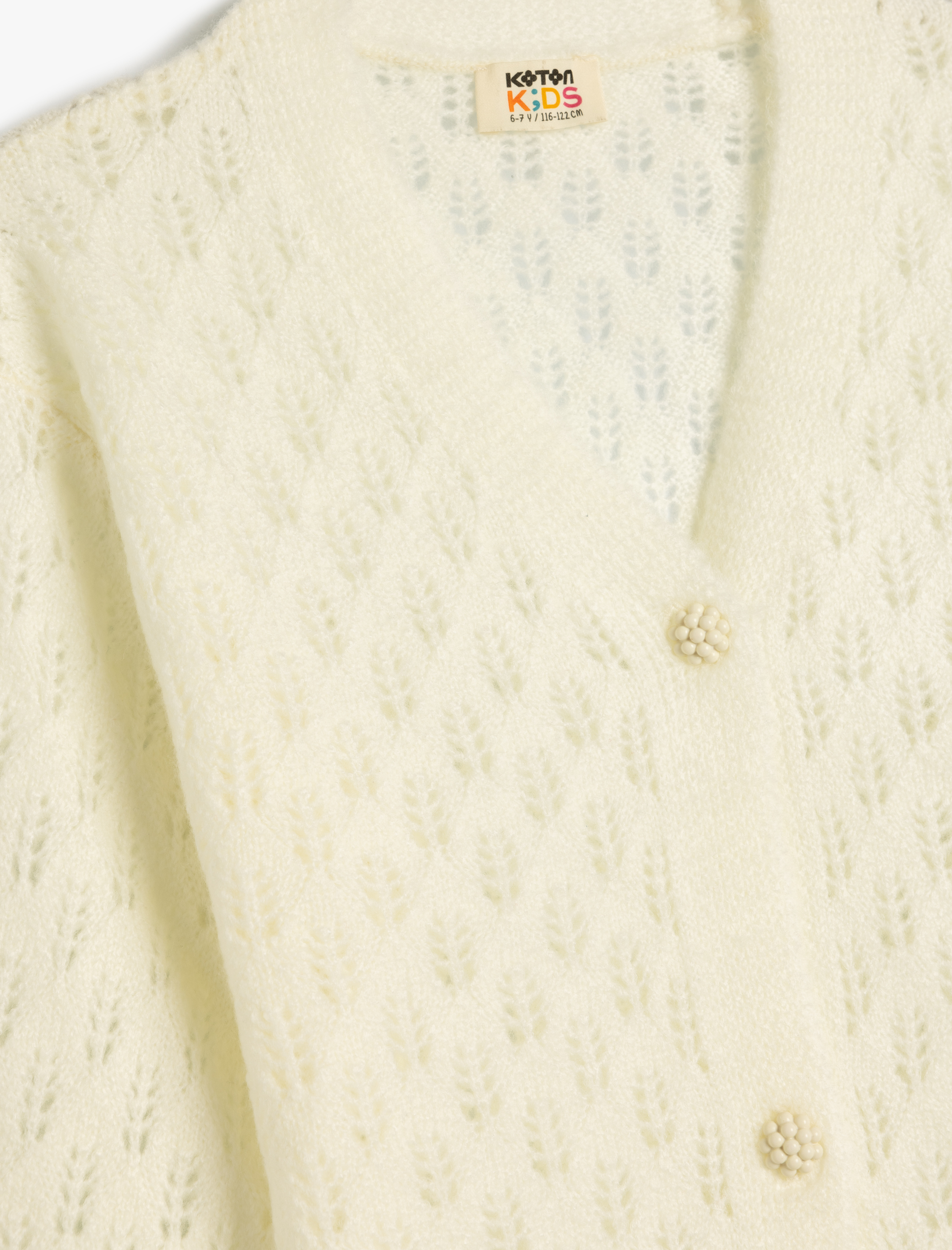  Kız Çocuk Basic Triko Hırka V Yaka Düğmeli