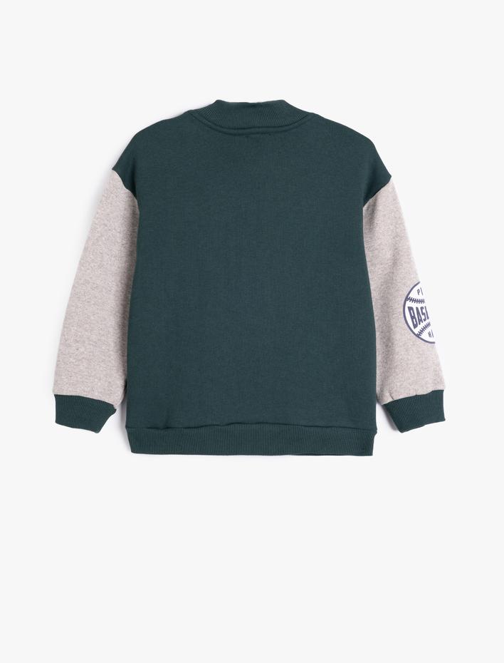 Erkek Çocuk Pamuklu Uzun Kollu Çıtçıt Kapamalı Şardonlu Kolej Ceket