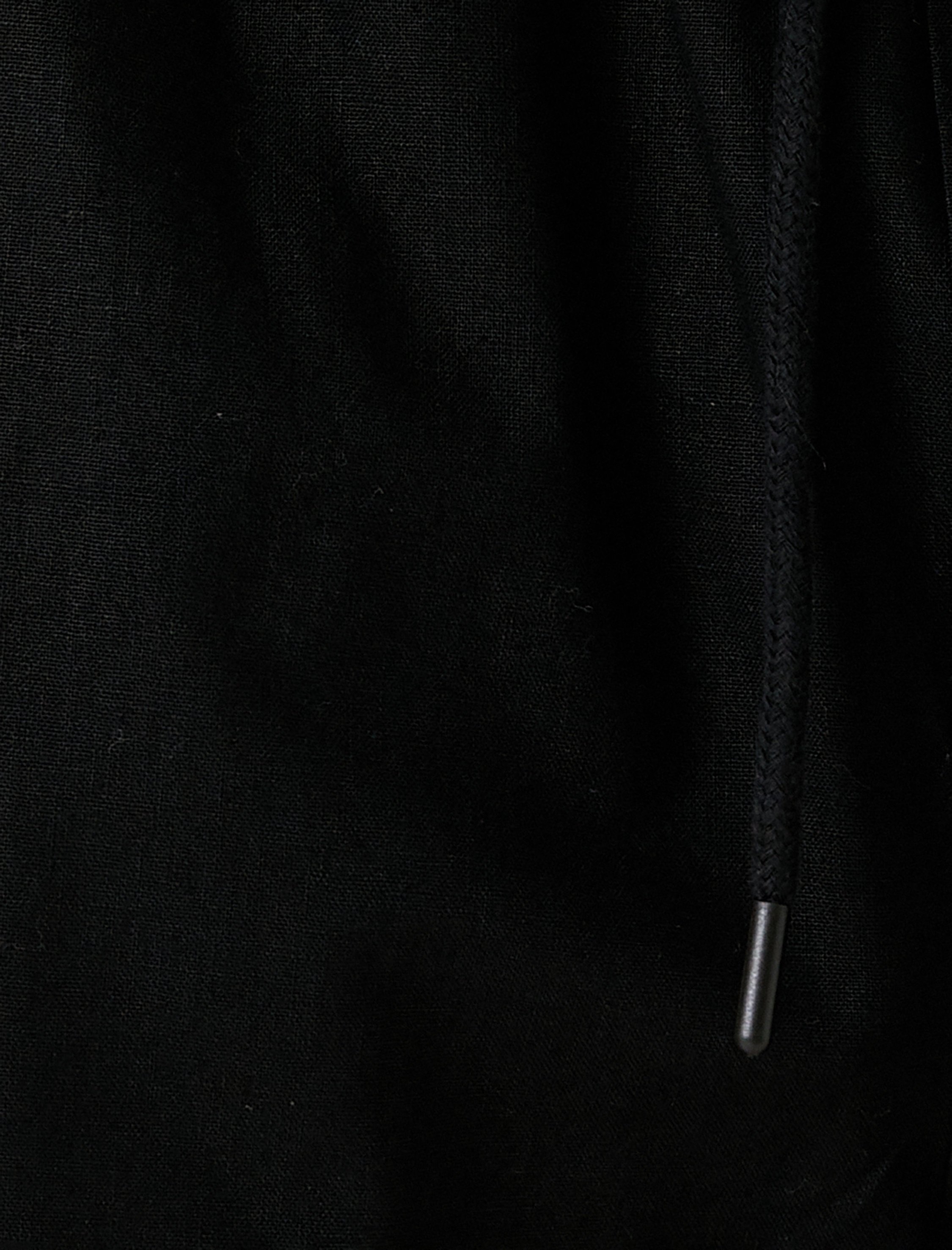 Bermuda Şort Pamuk Keten Karışımlı Beli Bağcıklı Cep Detaylı