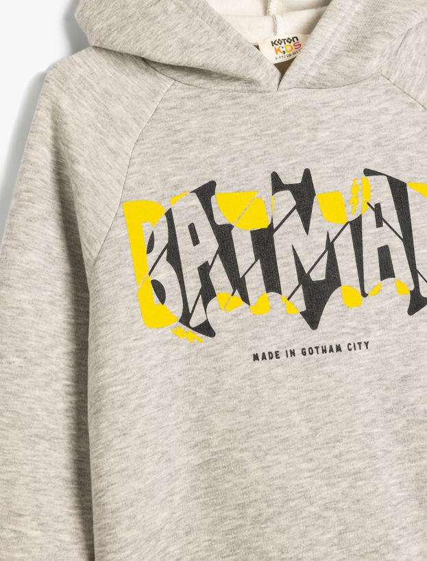 Batman Kapşonlu Sweatshirt Lisanslı Uzun Kollu Şardonlu_2