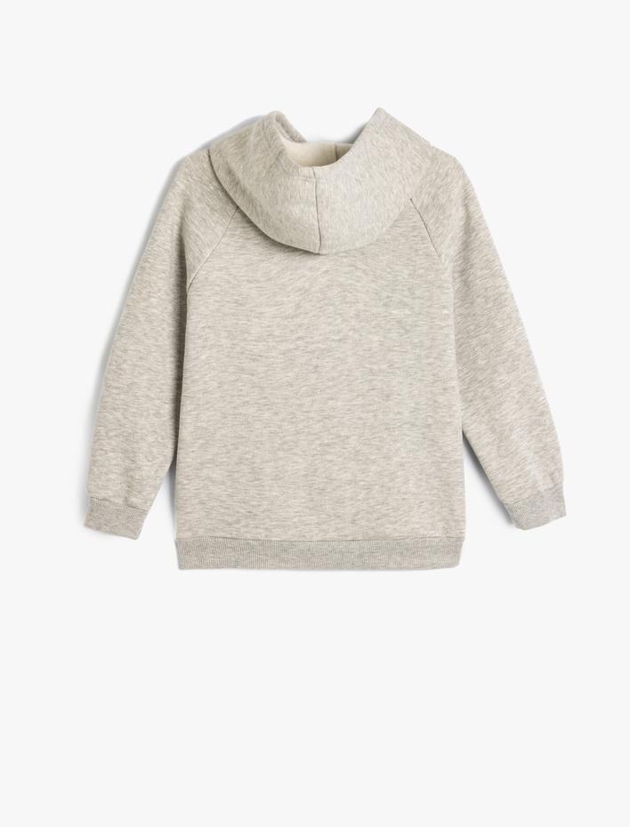 Erkek Çocuk Batman Kapşonlu Sweatshirt Lisanslı Uzun Kollu Şardonlu