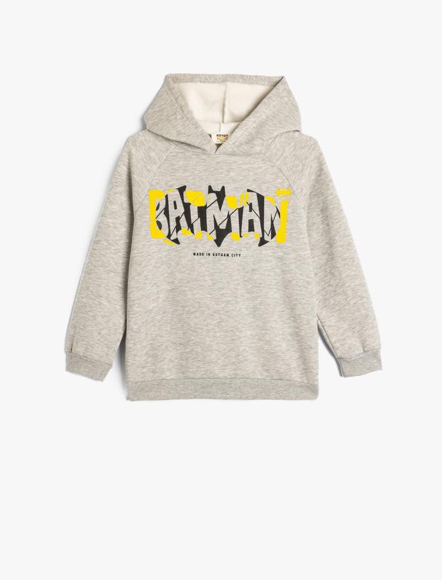 Batman Kapşonlu Sweatshirt Lisanslı Uzun Kollu Şardonlu_0