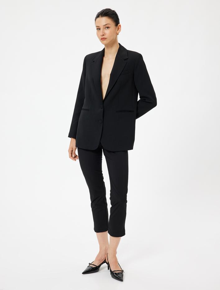  Regular Fit Crop Paça Cigarette Pantolon