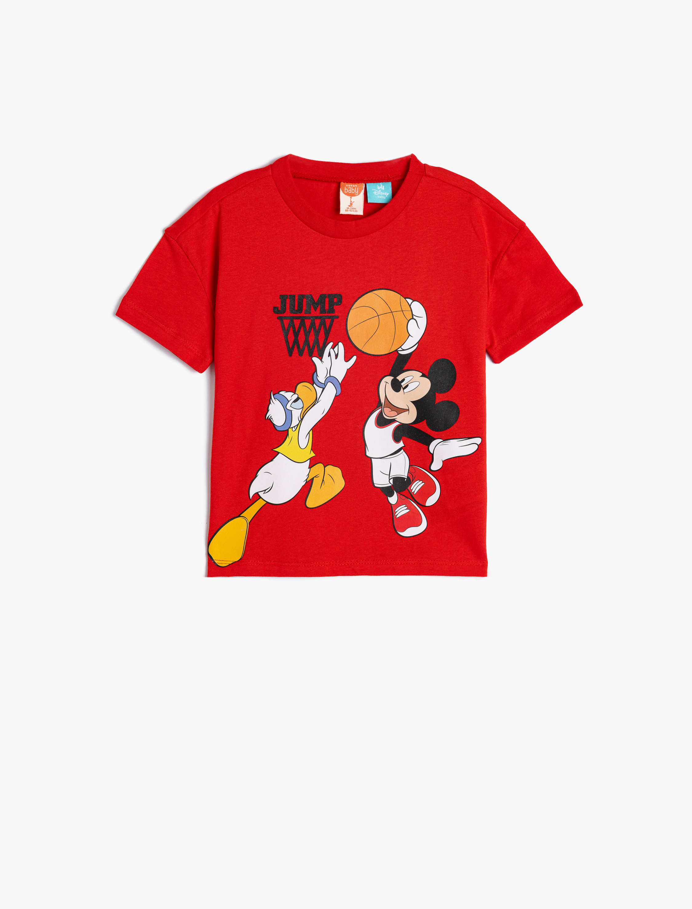 Koton Erkek Bebek Mickey Mouse Tişört Lisanslı Kısa Kollu Bisiklet Yaka Pamuklu -1