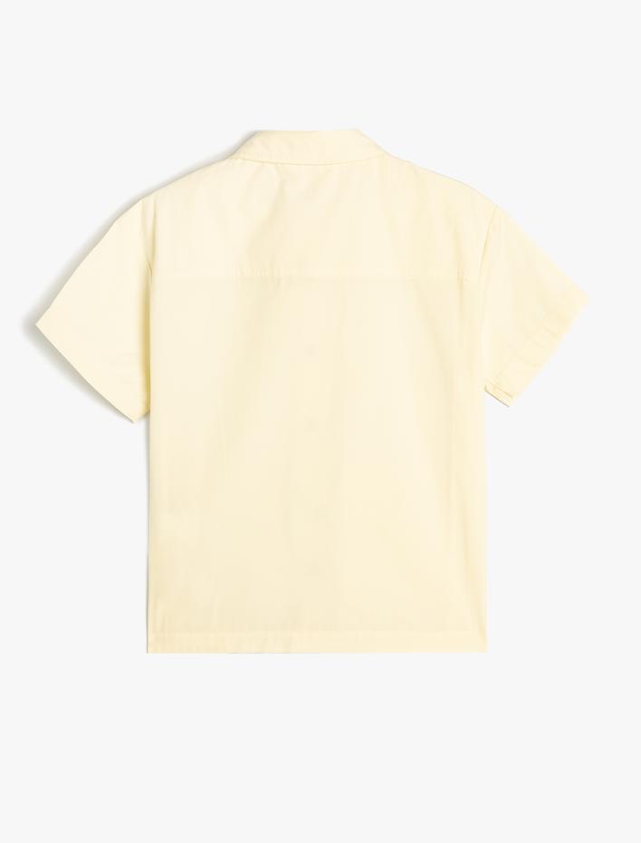 Erkek Çocuk Gömlek Kısa Kollu Kapaklı Cep Detaylı Pamuklu