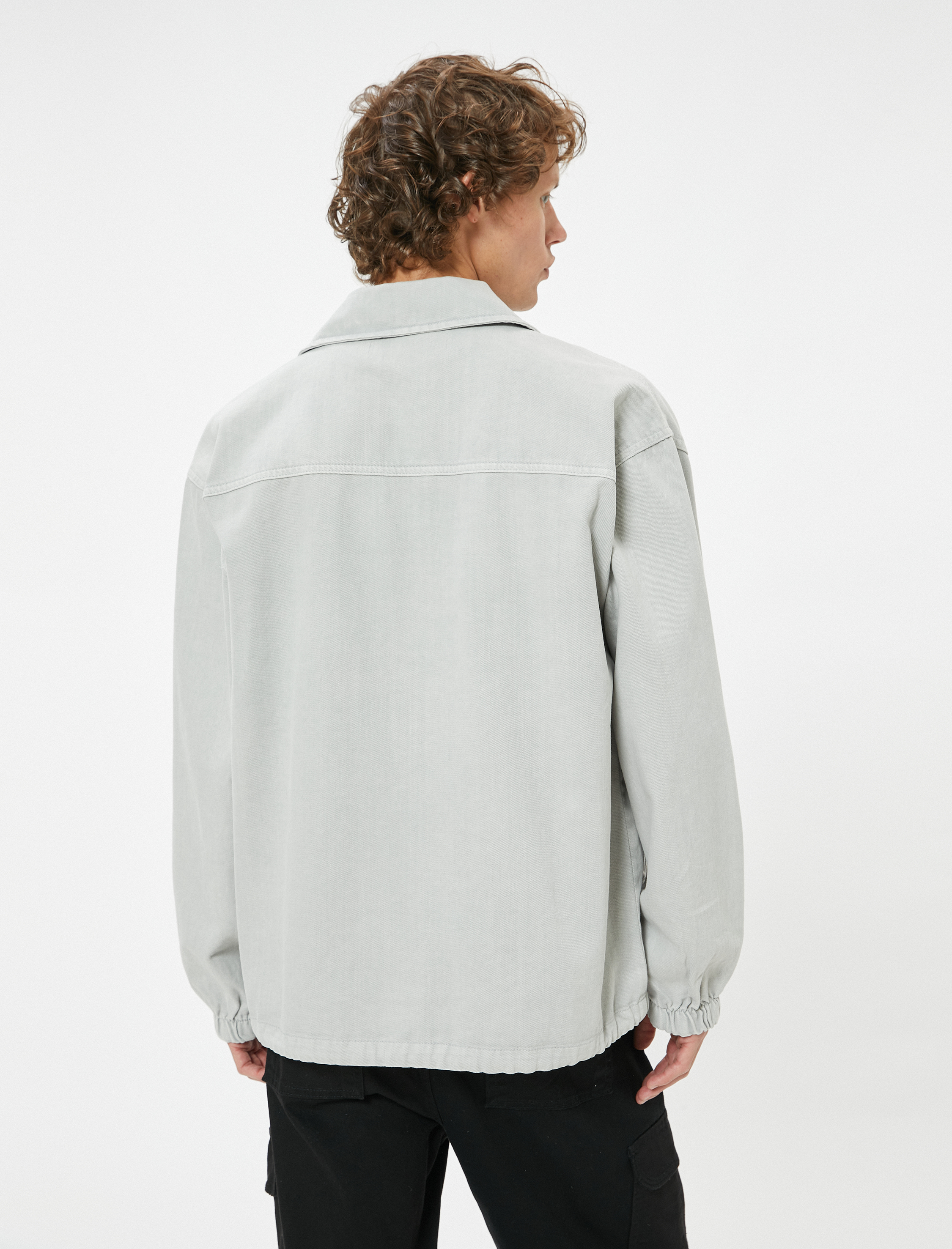   Oversize Kot Gömlek Ceket Beli Bağlamalı Cep Detaylı Pamuklu