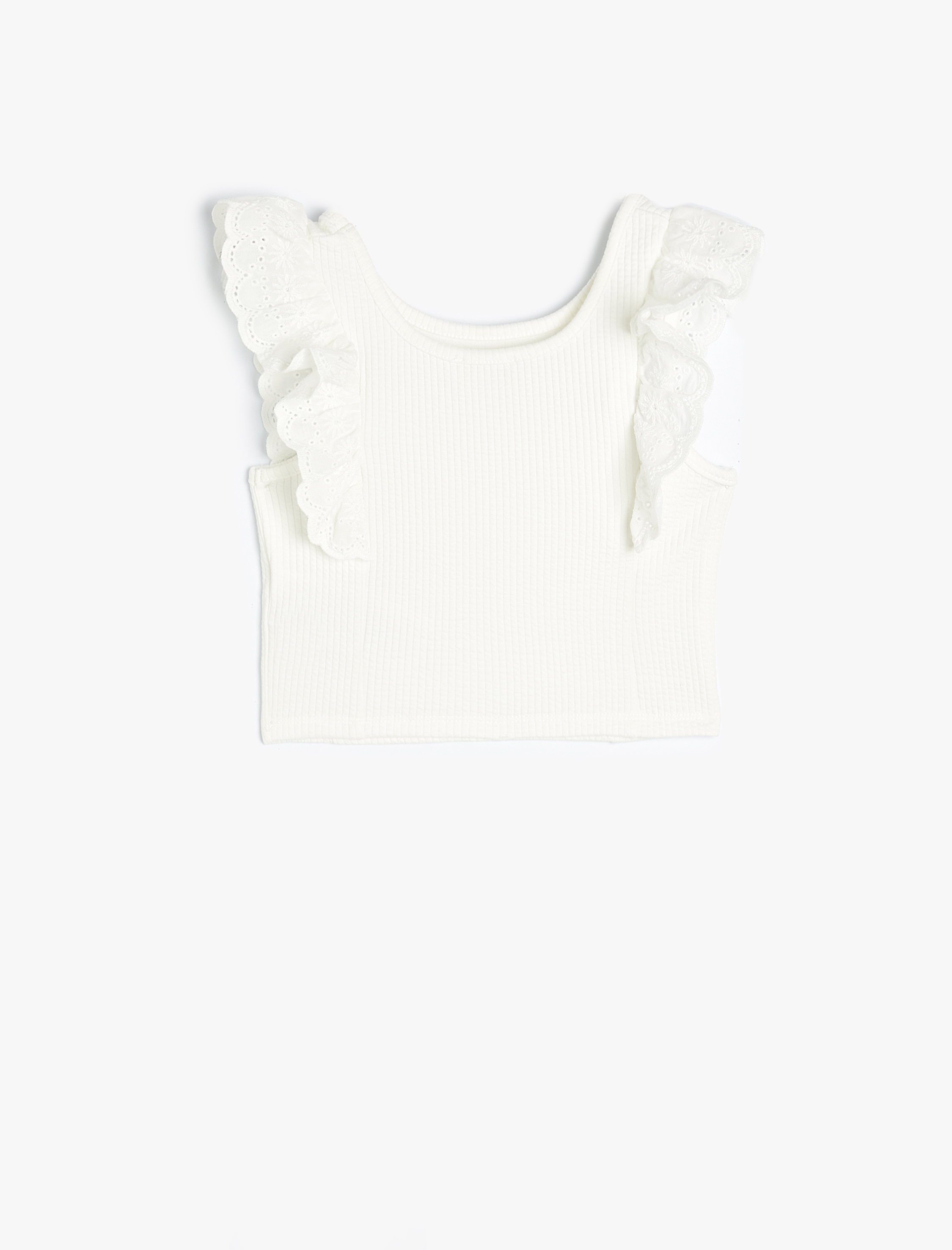 Kız Çocuk Atlet V Yaka Kalp Pencere Detaylı Kolsuz Pamuklu