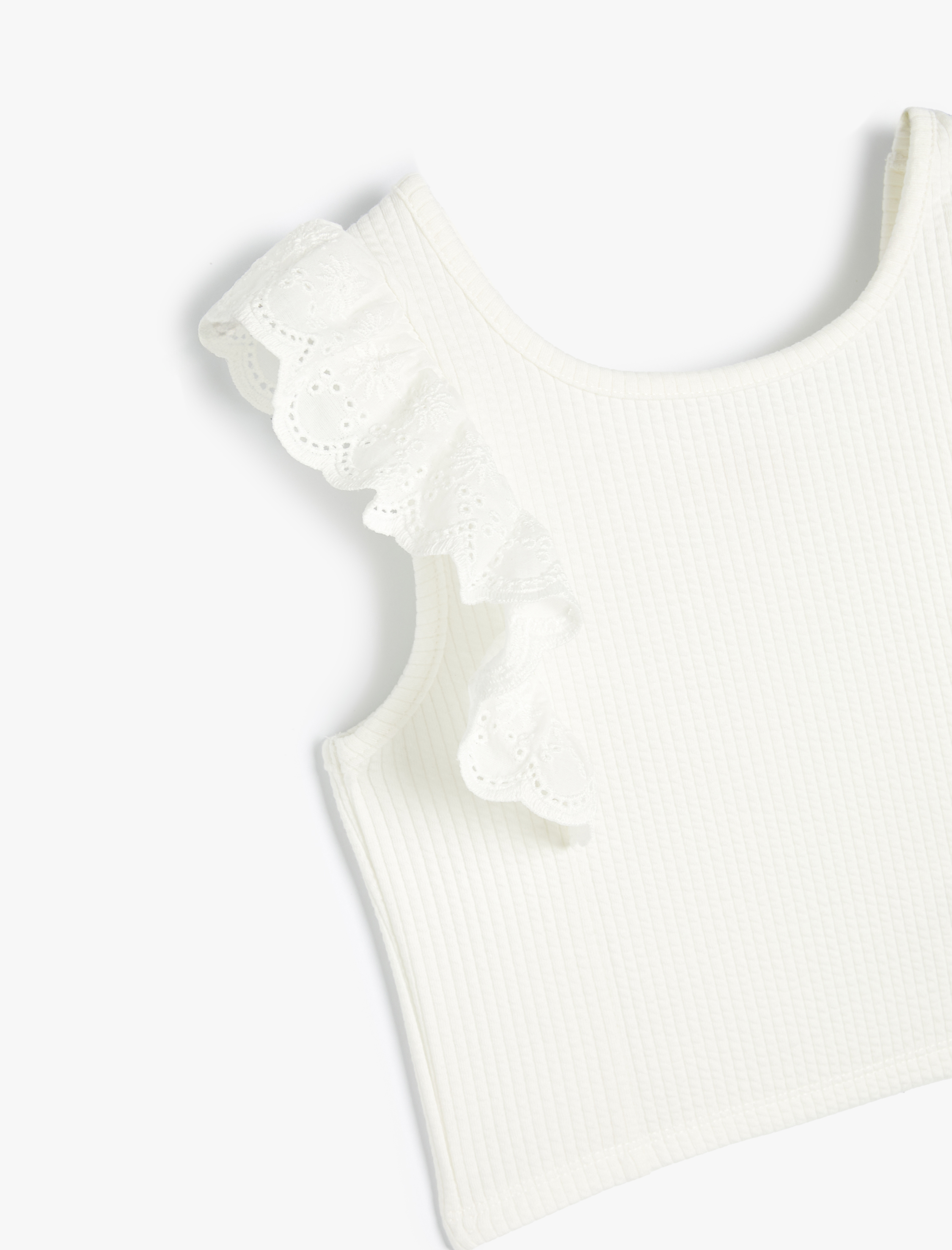 Kız Çocuk Atlet V Yaka Kalp Pencere Detaylı Kolsuz Pamuklu