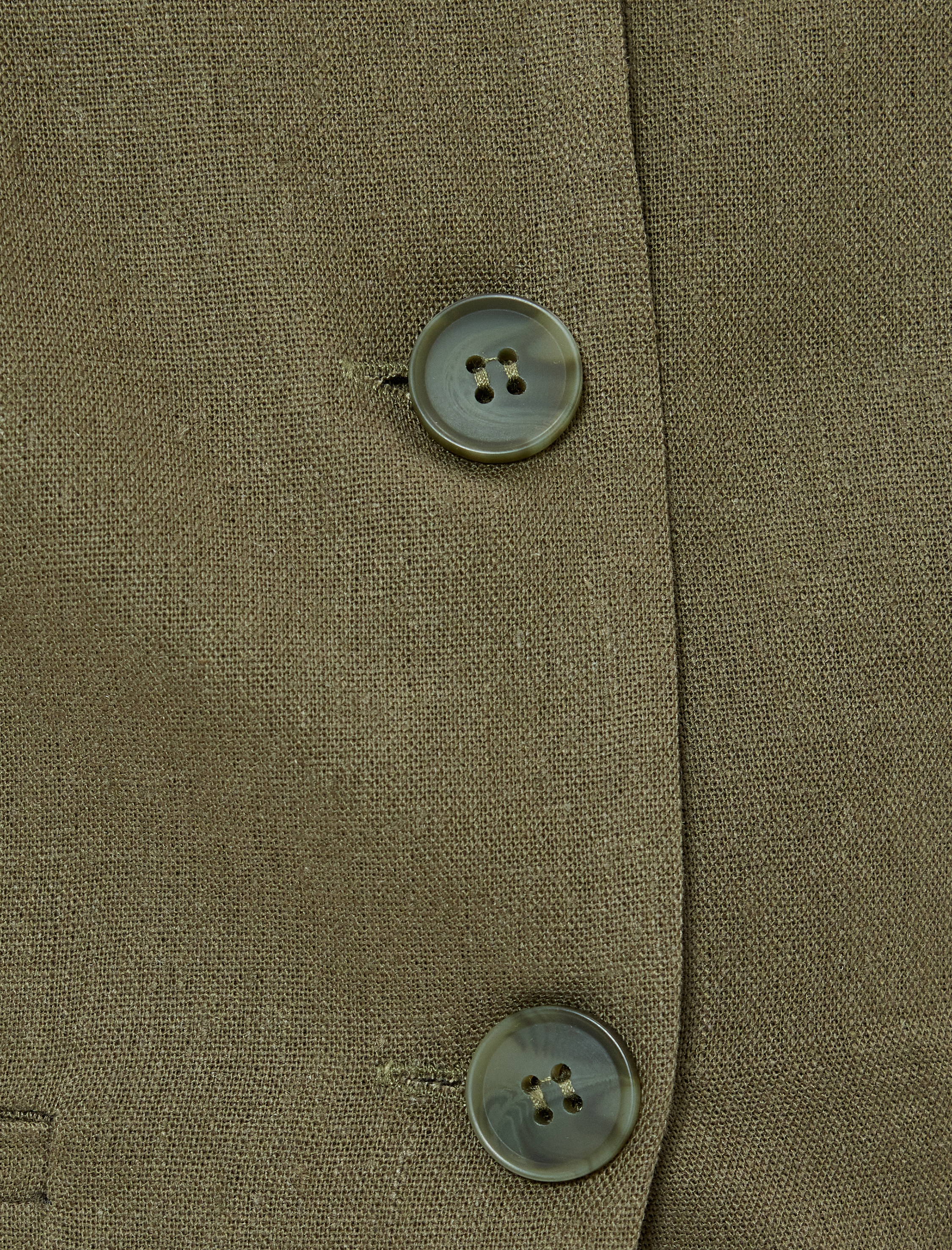   Keten Askılı  Crop Yelek Düğmeli Asimetrik