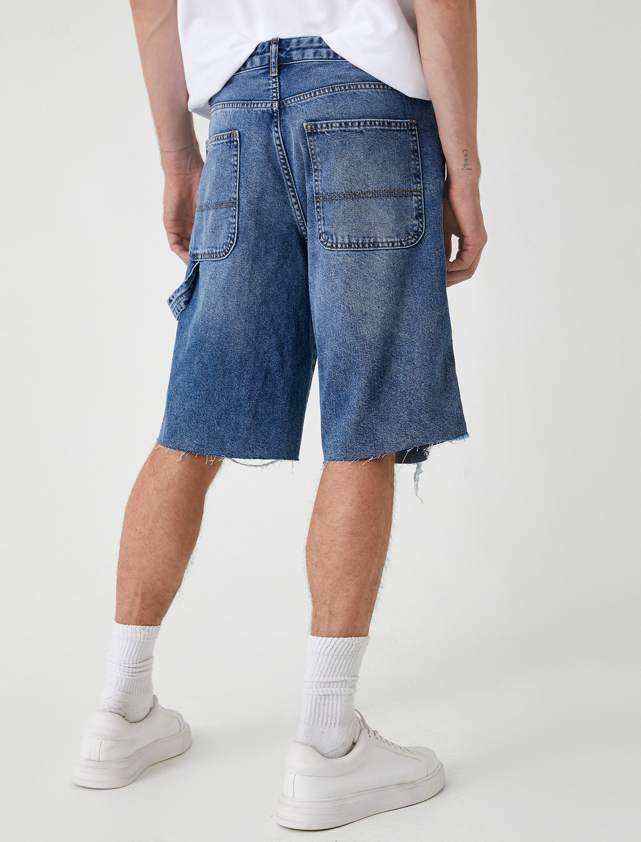   Carpenter Kot Şort Bol Kalıp Bermuda Cep Detaylı Pamuklu