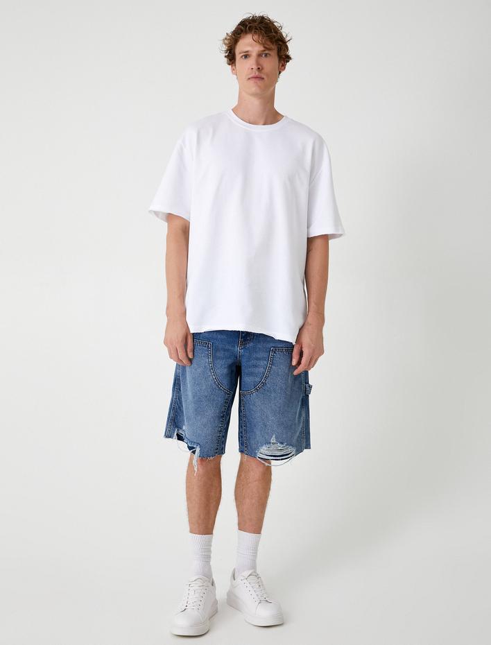  Carpenter Kot Şort Bol Kalıp Bermuda Cep Detaylı Pamuklu