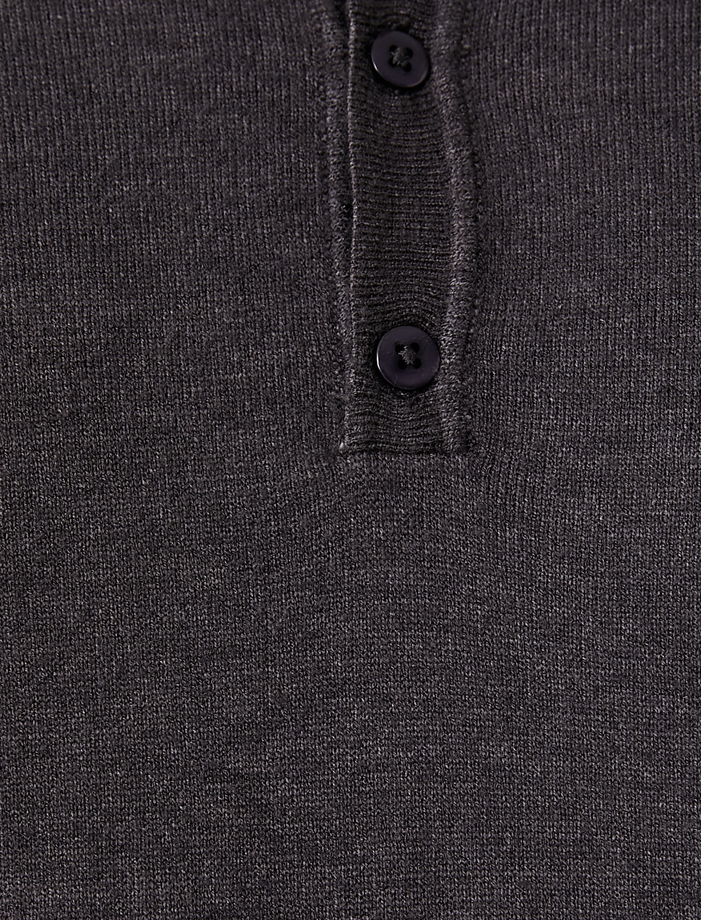   Polo Yaka Kazak Triko Basic Uzun Kollu Düğmeli