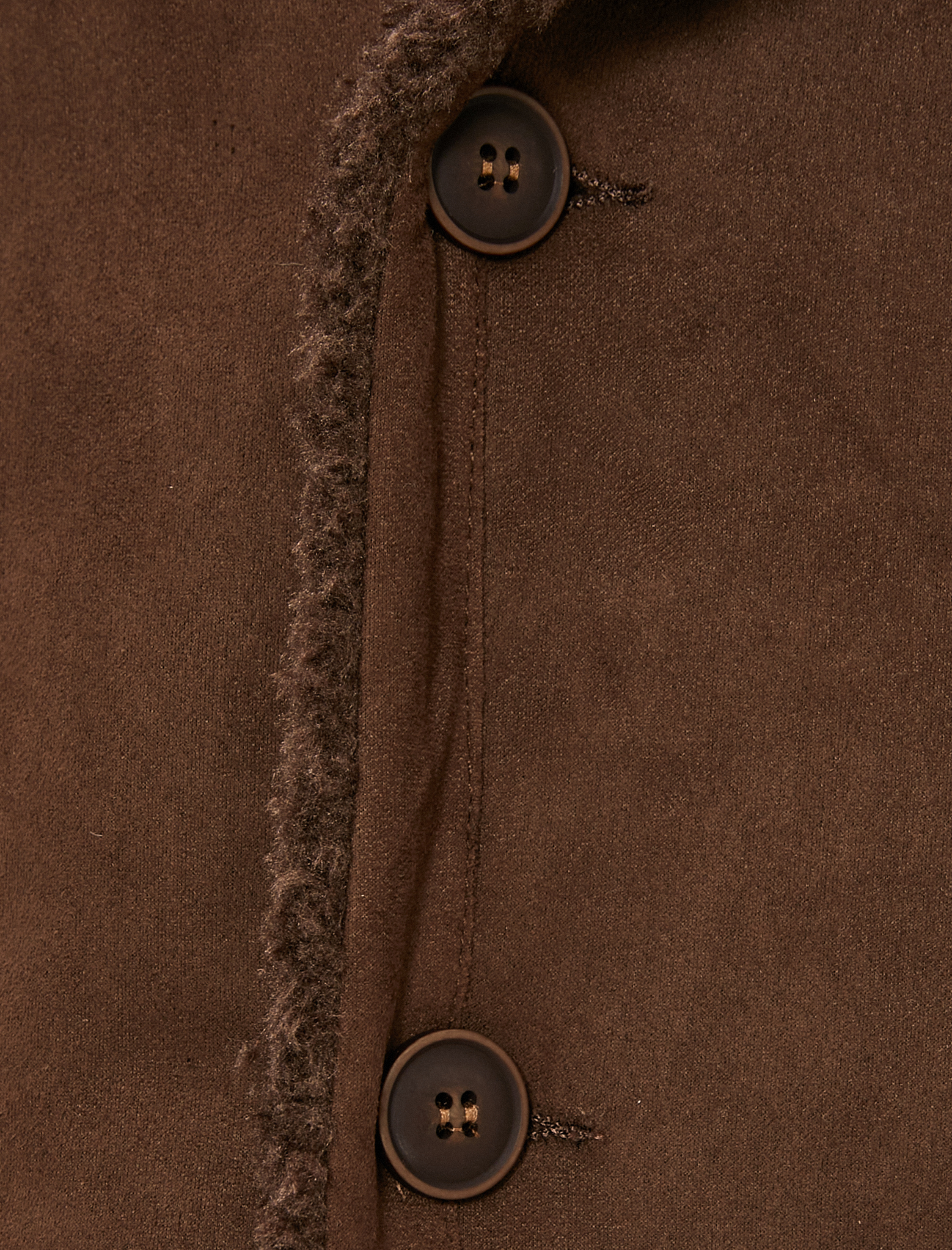 Slim Fit Mont Süet Görünümlü İçi Peluşlu Düğmeli